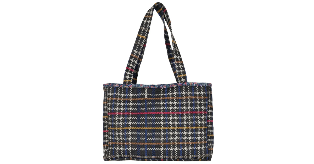 Checked tote bag