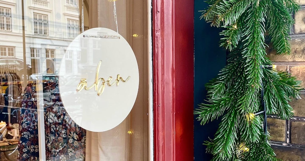 Door to APOF studio with Christmas decorations