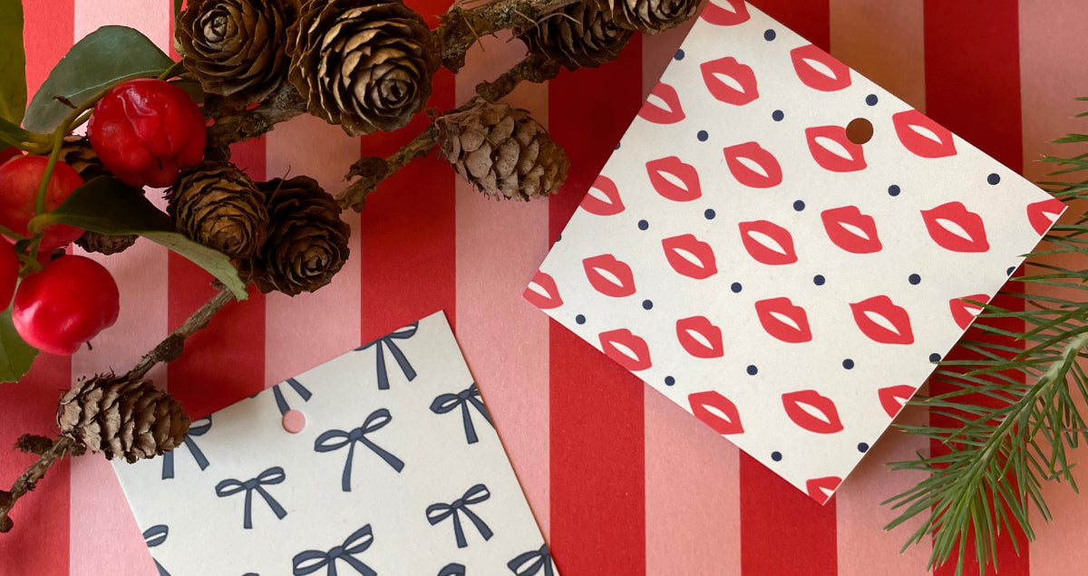 To and from cards with APOF designs and Christmas decorations