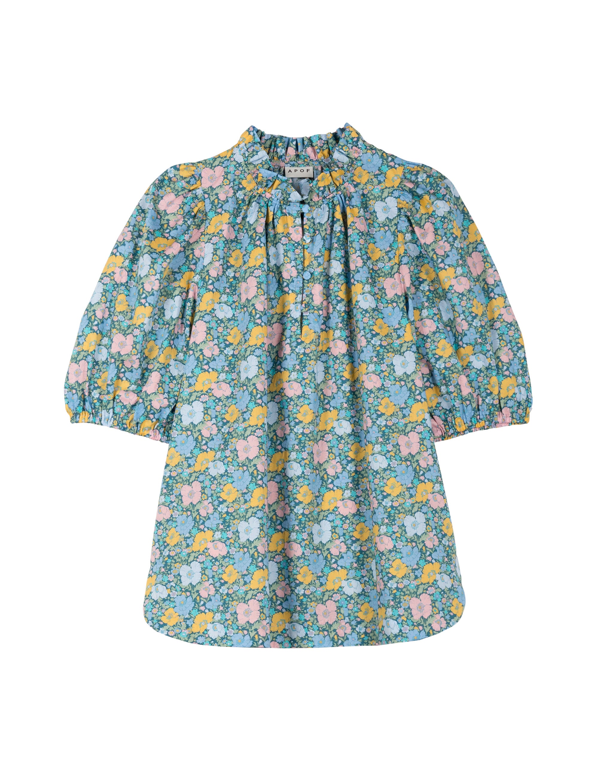 Blouse with green flower pattern
