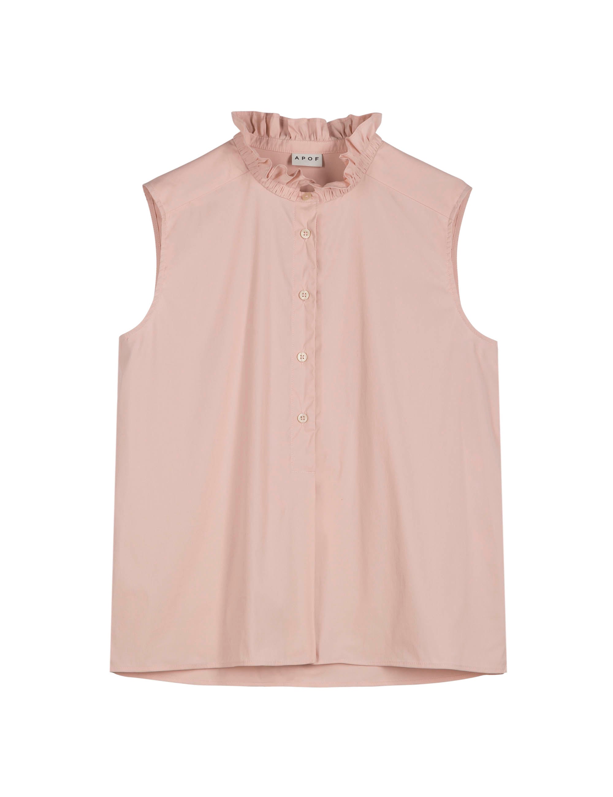 Pink sleeveless top with frills