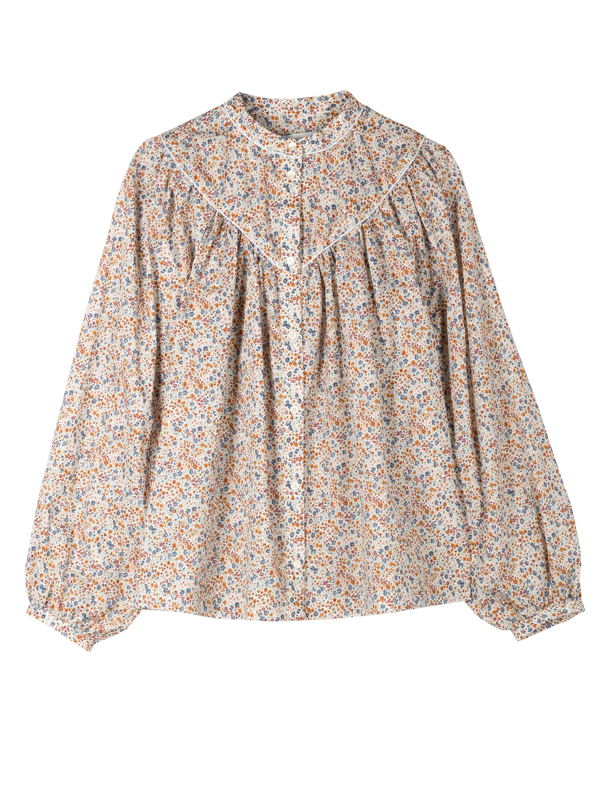 Long sleeved blouse with flower pattern