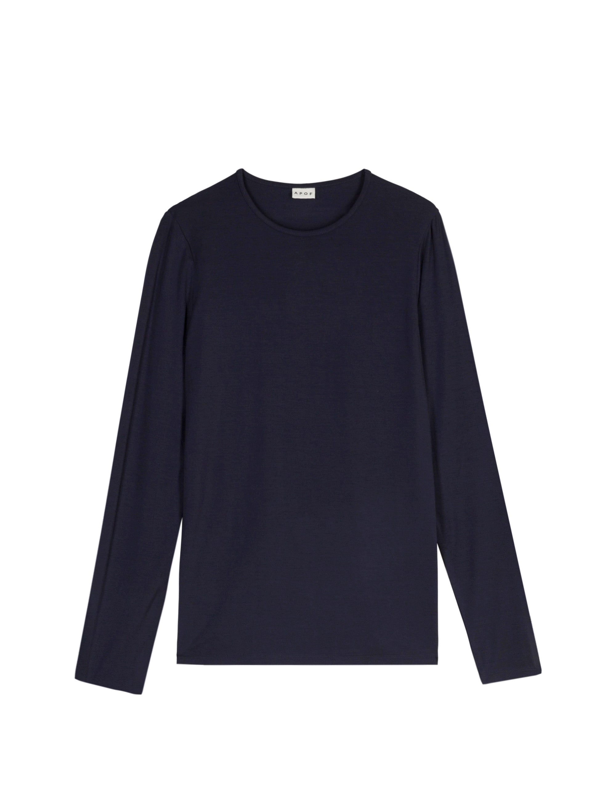 Women's long sleeved dark blue t-shirt