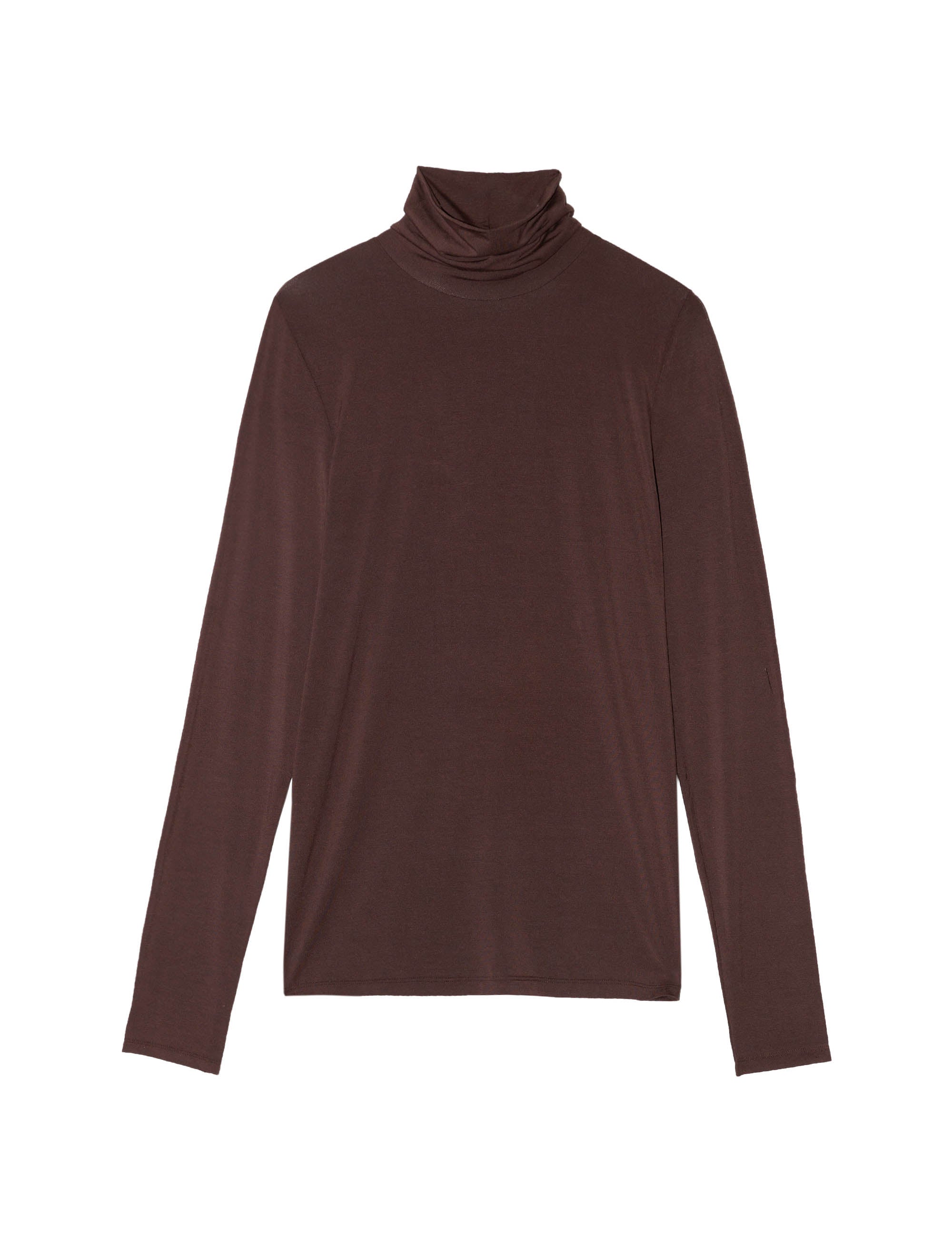 Women's long sleeve brown roll neck