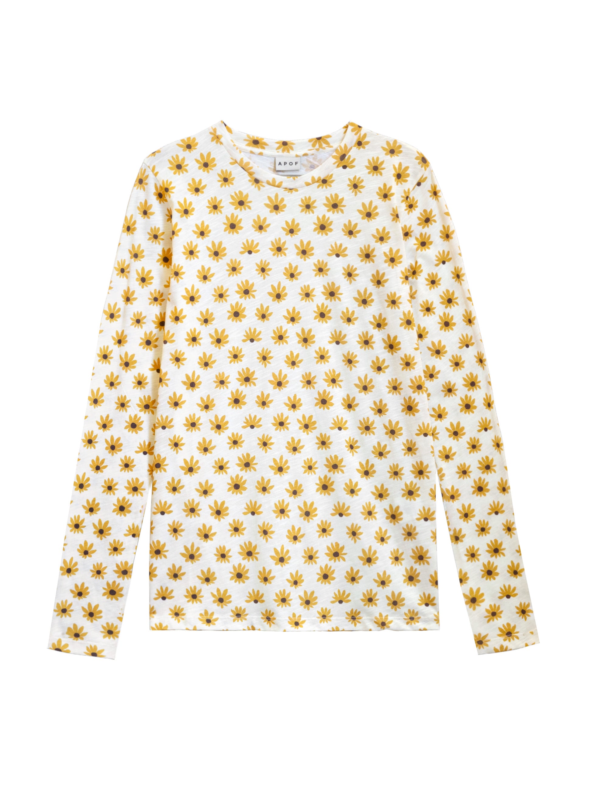 Long sleeve women's t-shirt with sunflower pattern