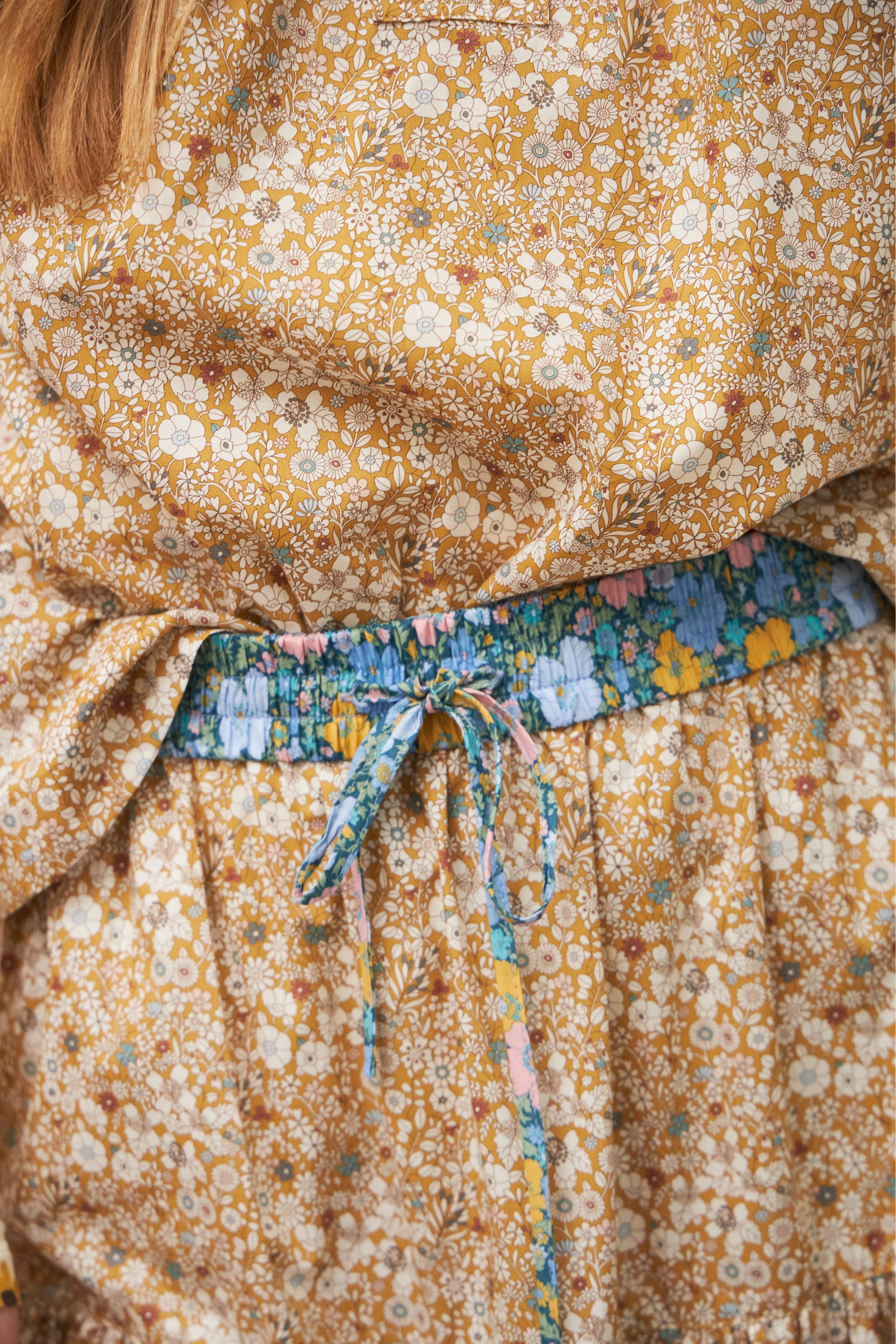 Fabric with multi colored flower pattern