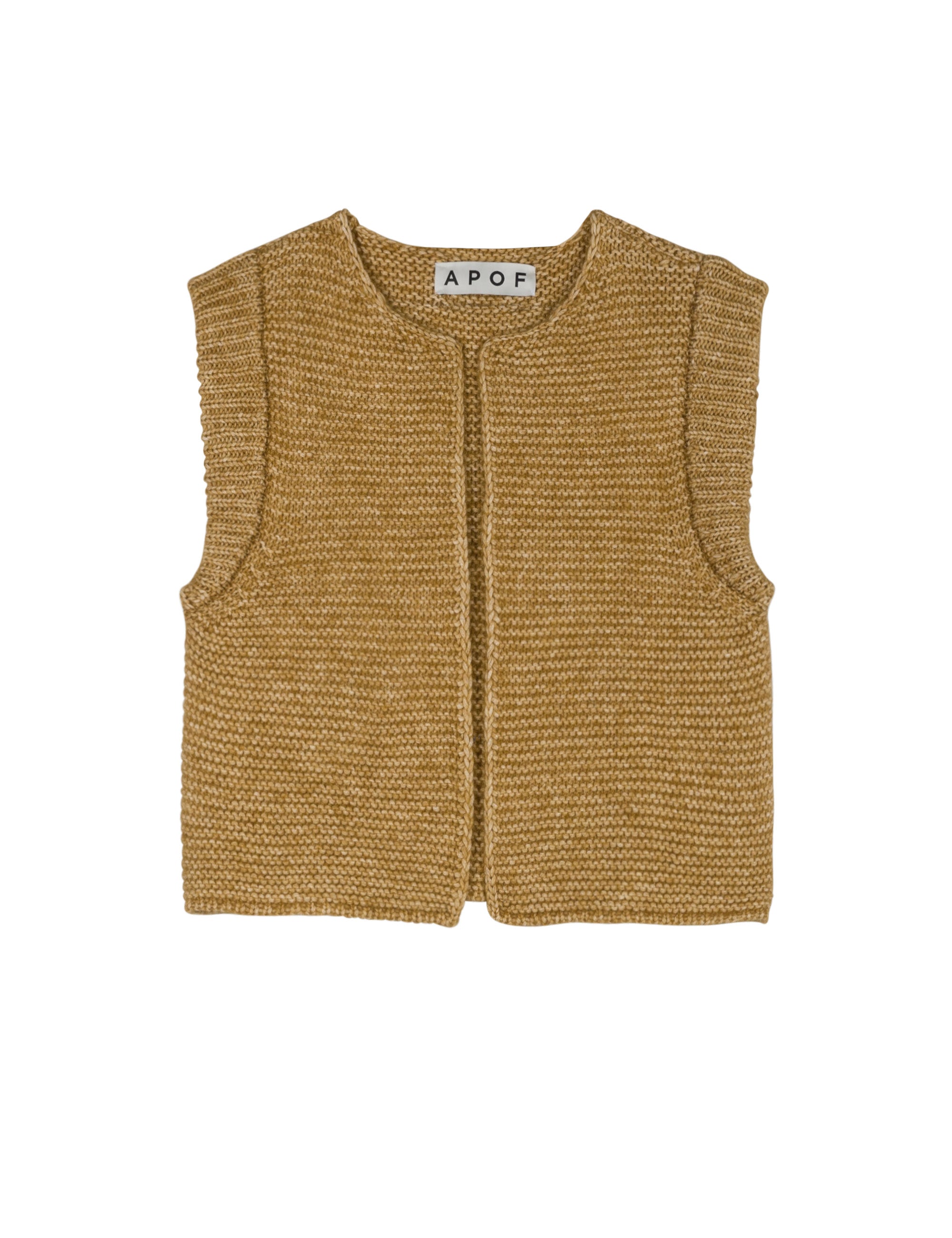 Knitted brown women's wool vest