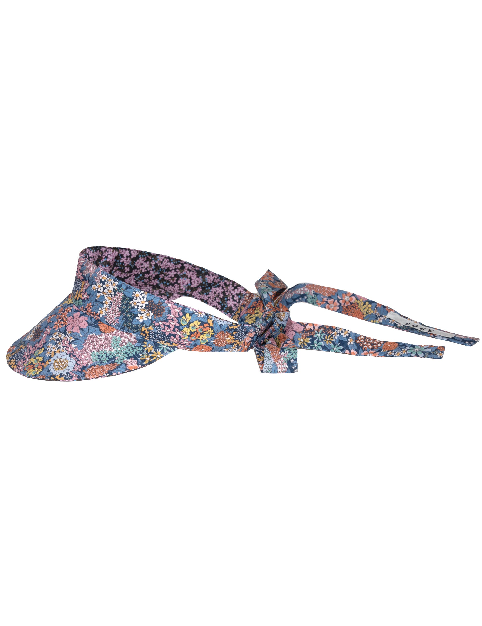 Women's sun shade cap with multi colored flower pattern