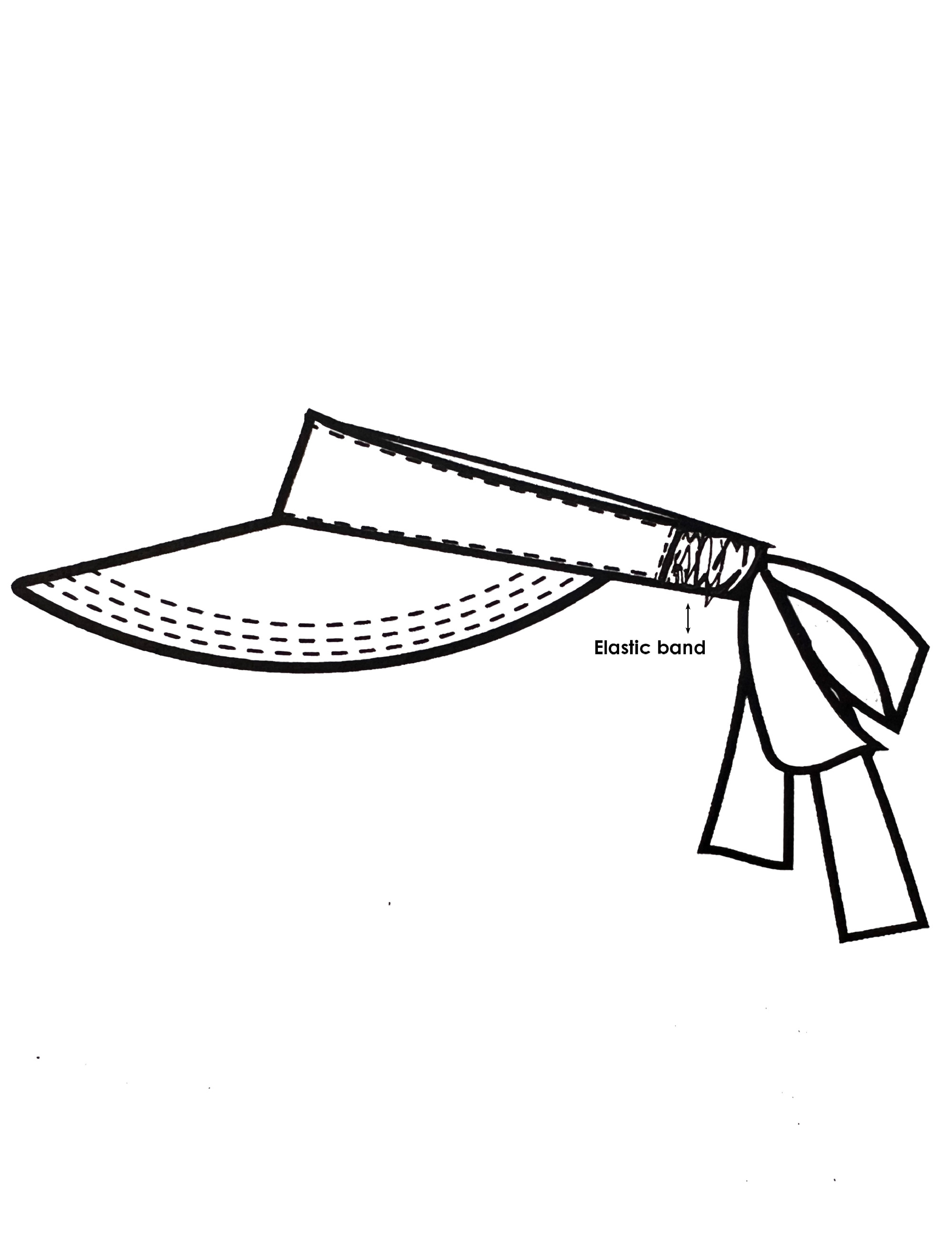 Drawing of women's sun shade cap