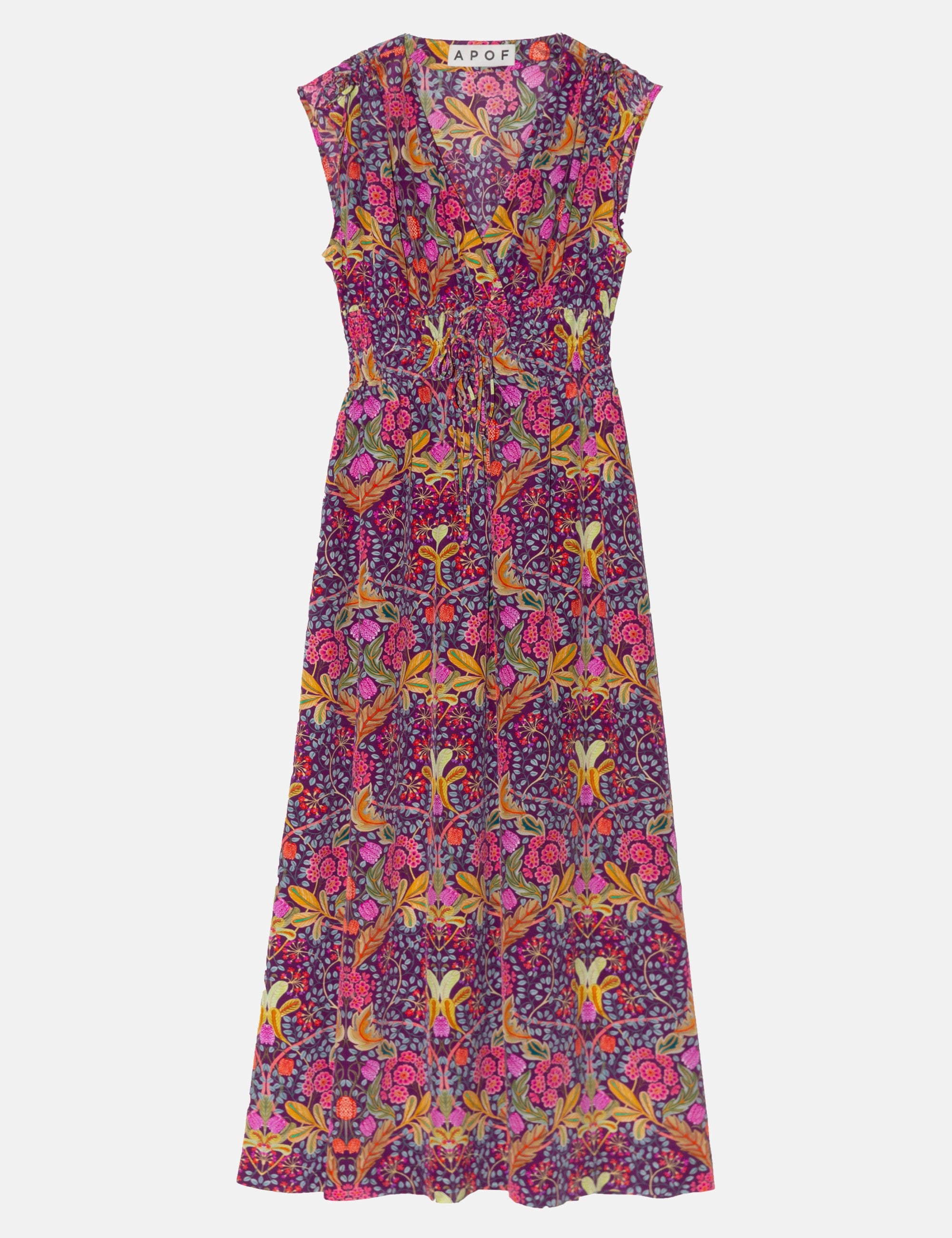 Sleveless multi colored patterned maxi dress