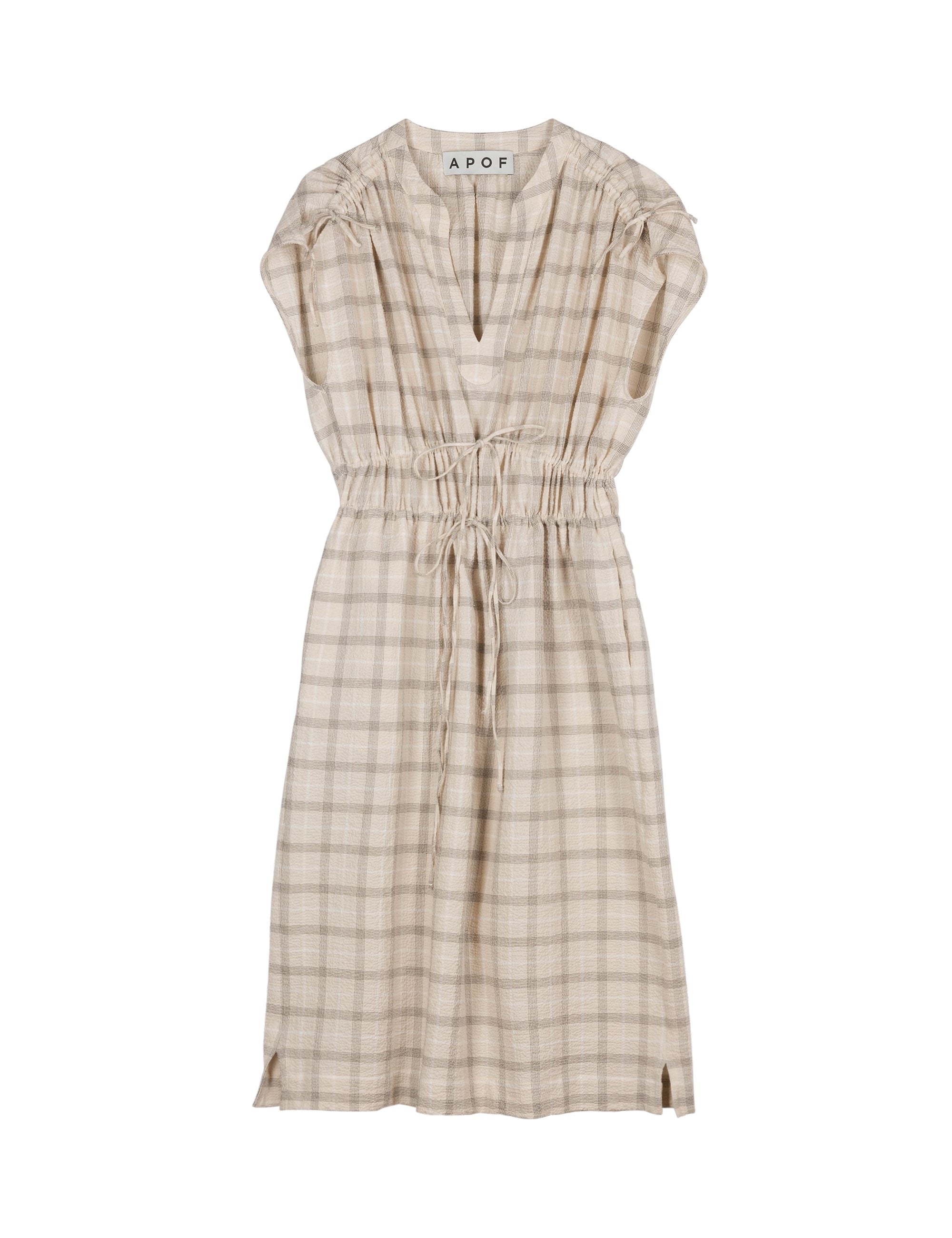 MAJSA DRESS - IVORY CHECK