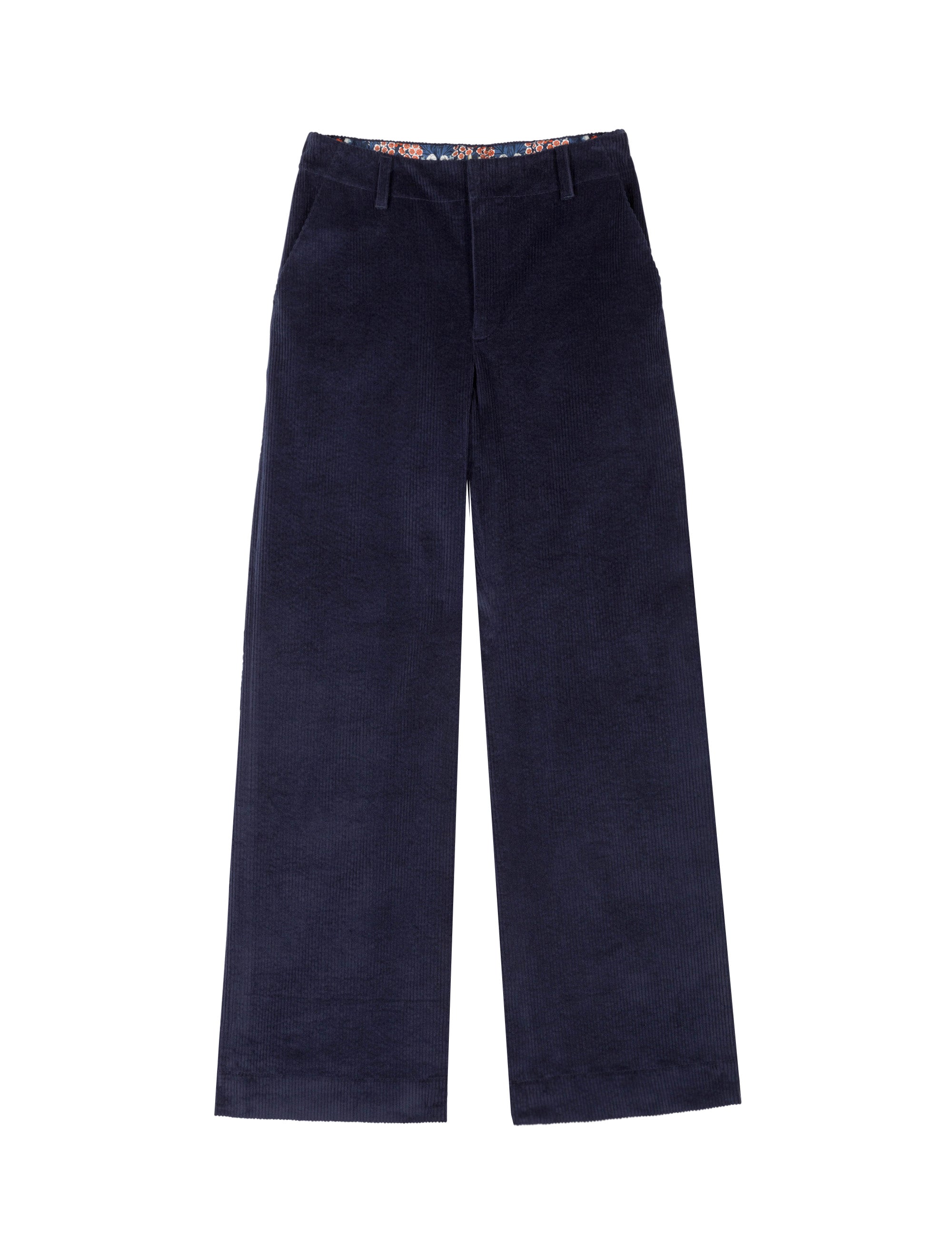 Navy blue women's wide corduroy pants