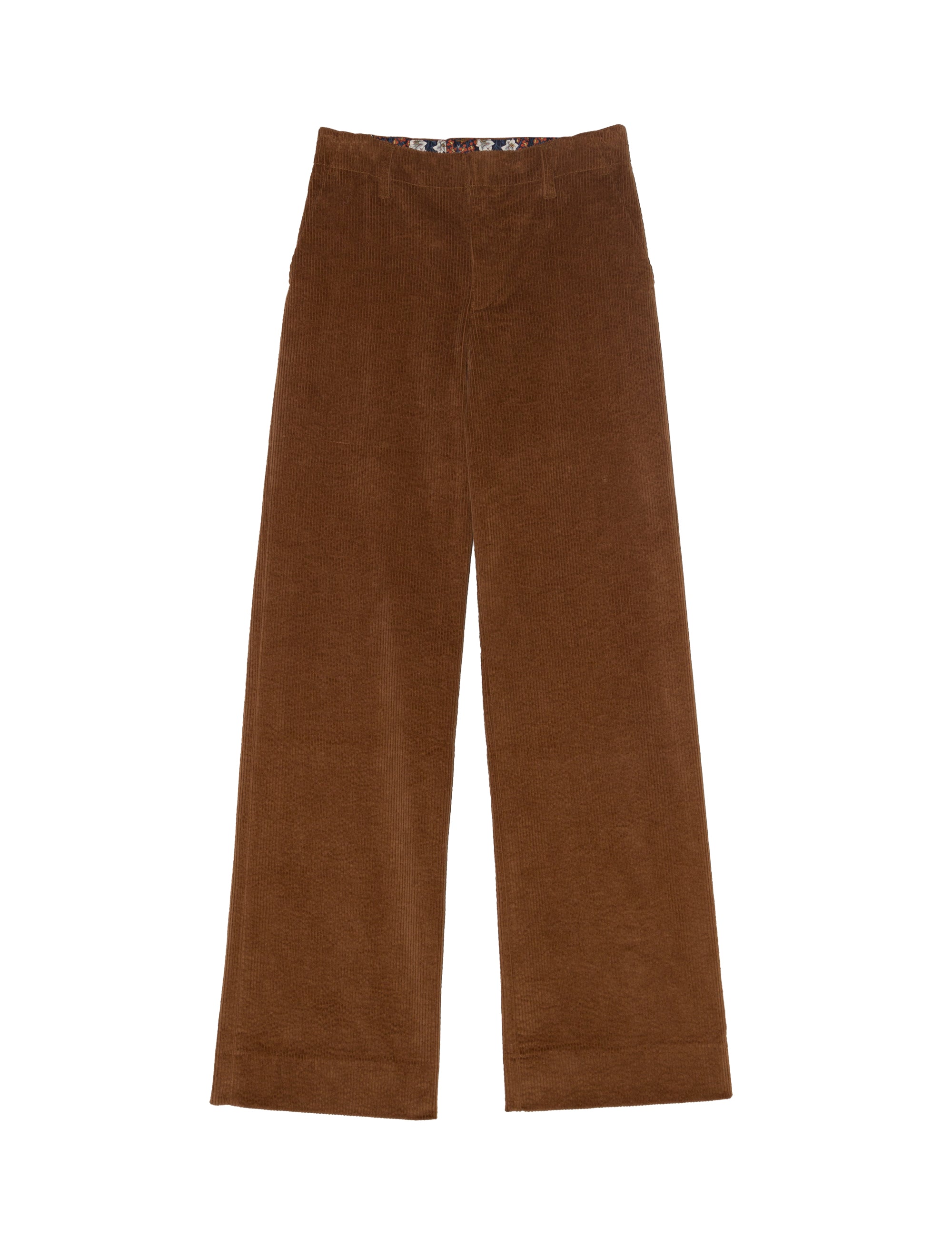 Women's tobacco brown wide corduroy pants