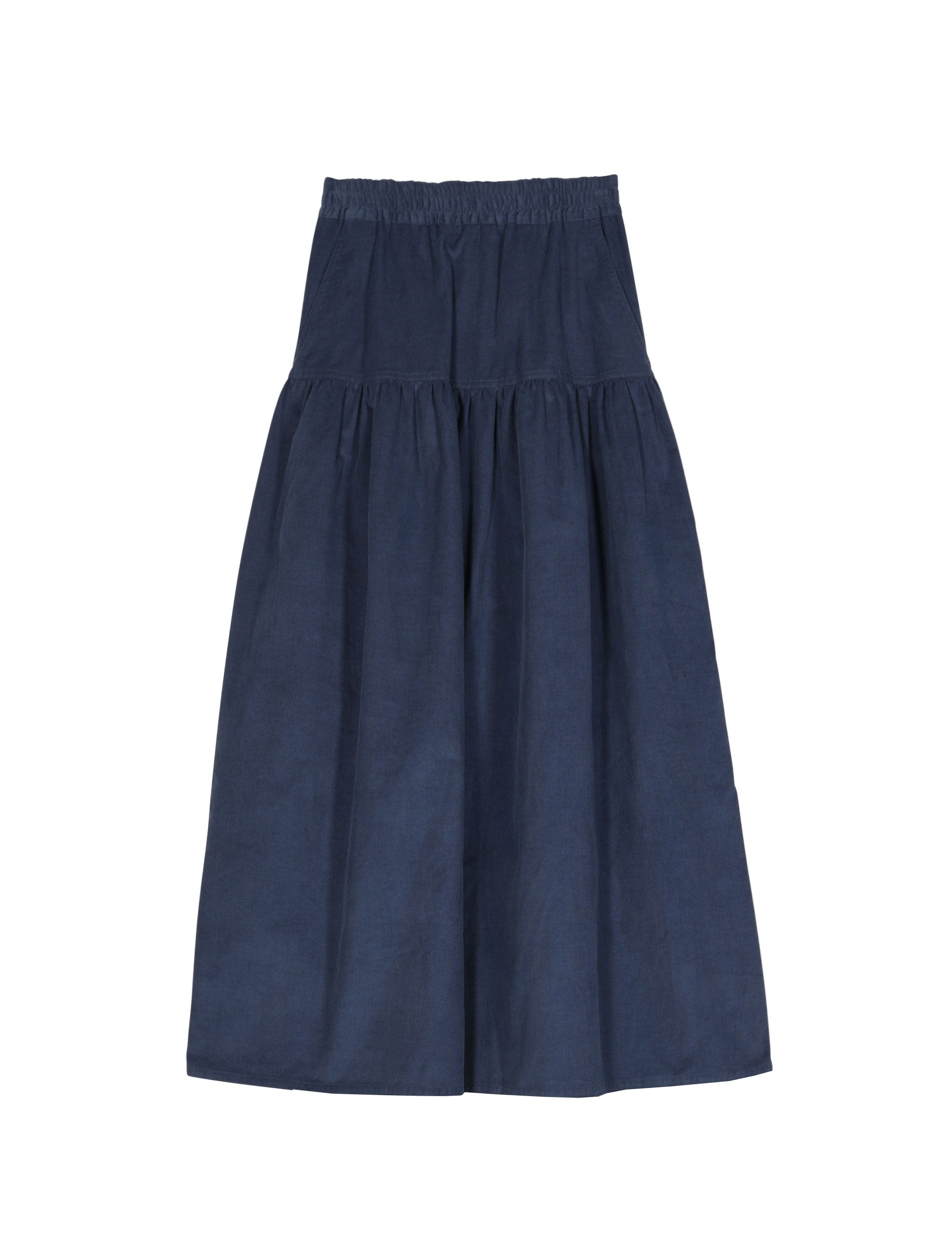 Long blue corduroy skirt