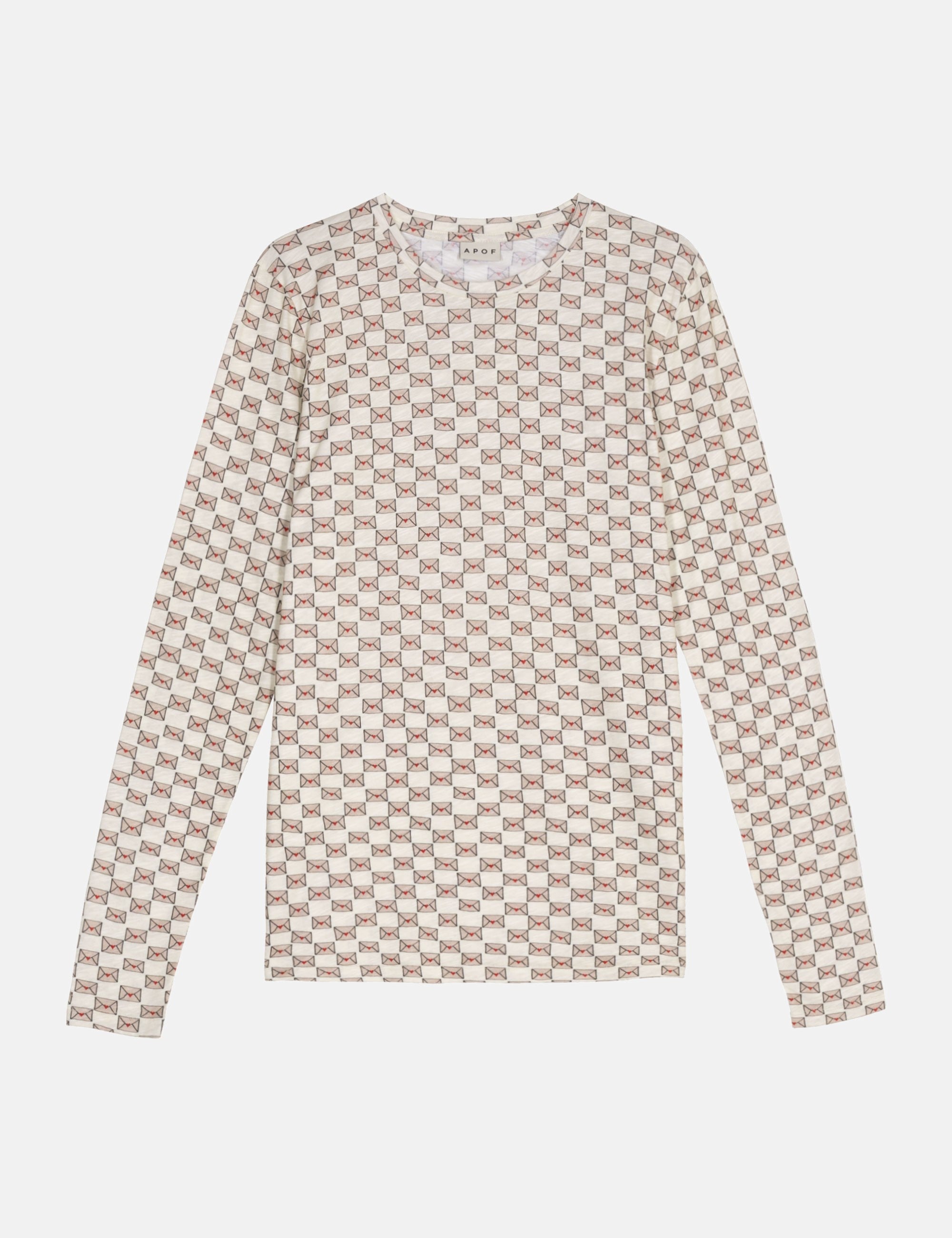 Long-sleeve women's shirt with love letter pattern