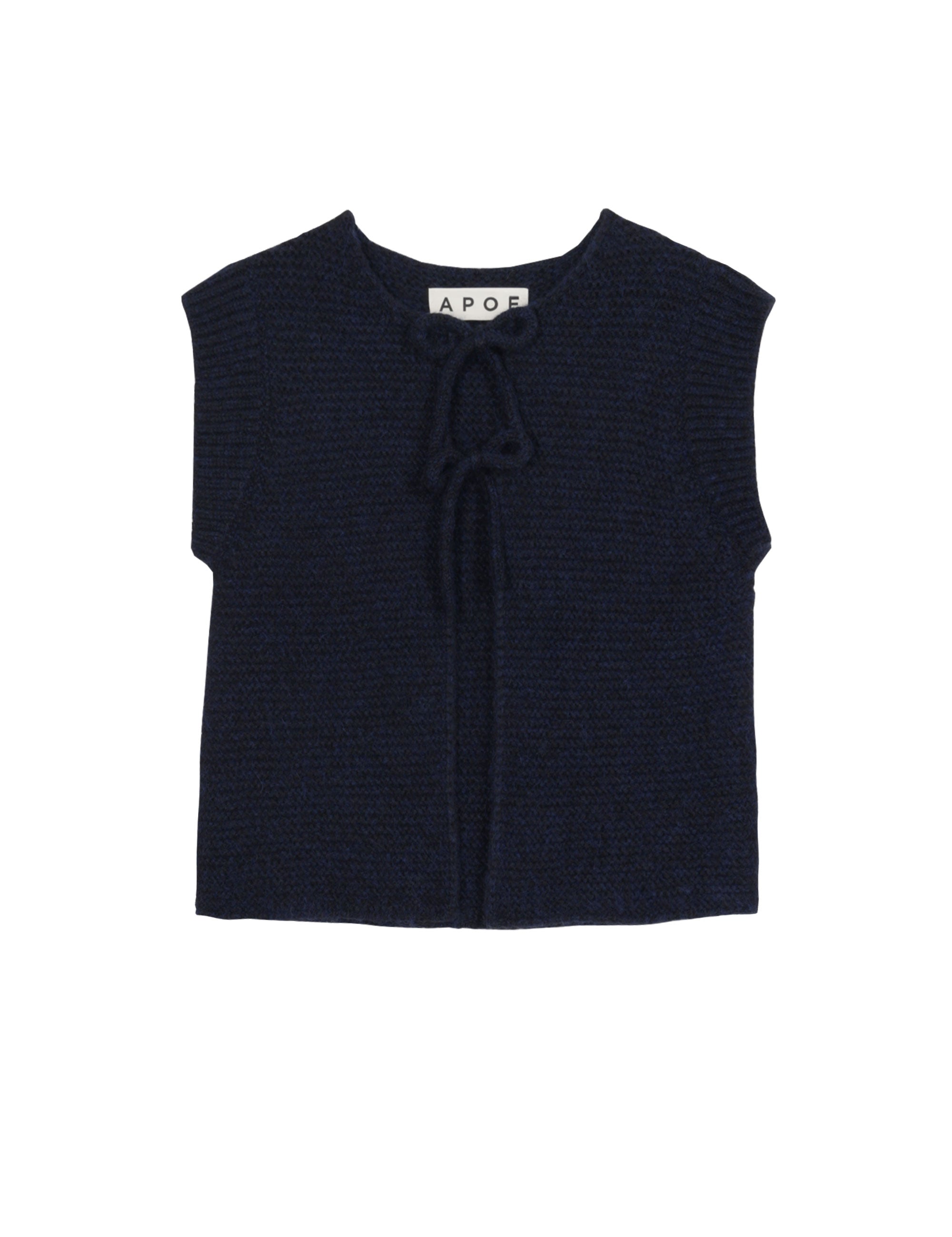 Women's dark blue knitted wool vest