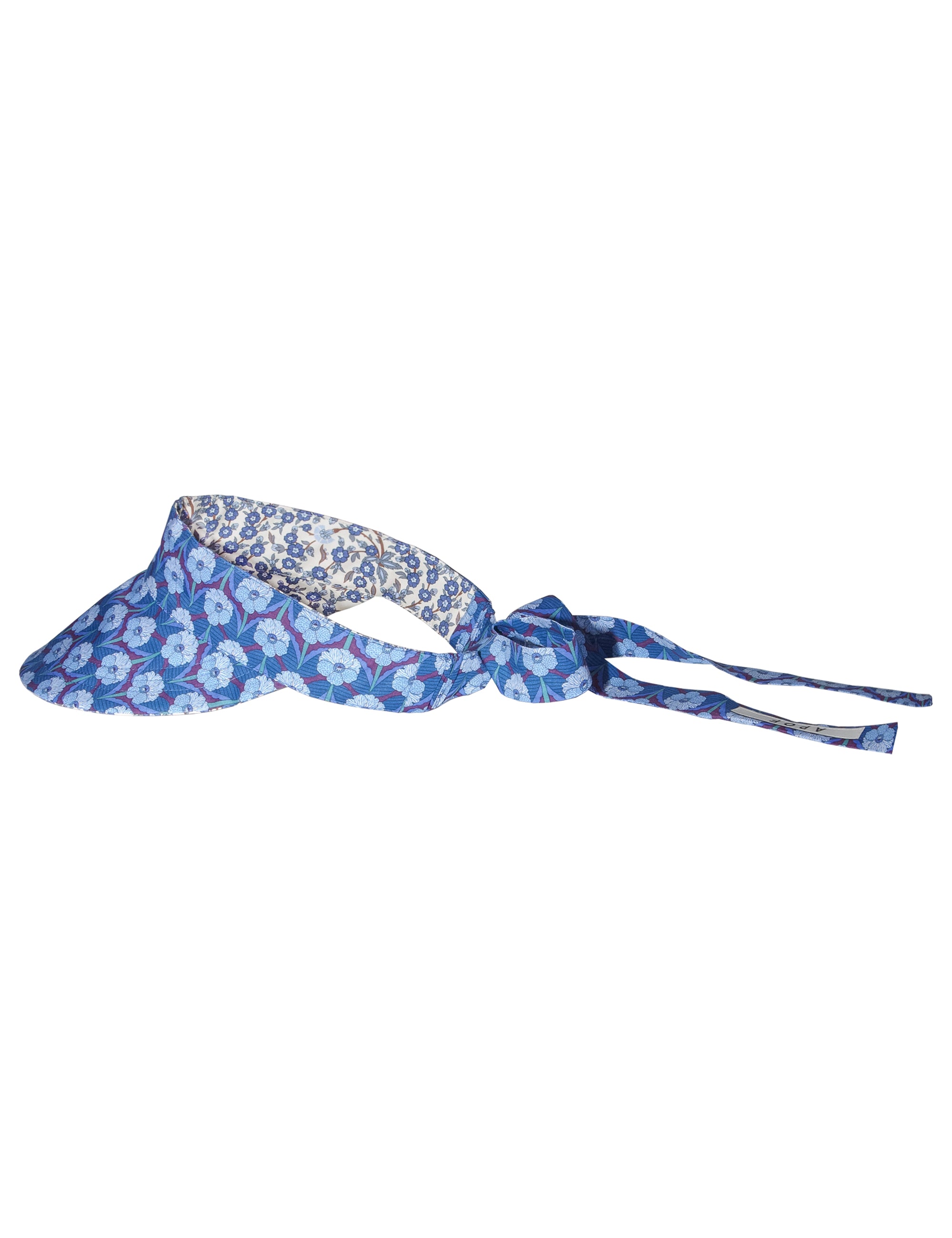 Women's sun shade cap with blue and white flower pattern