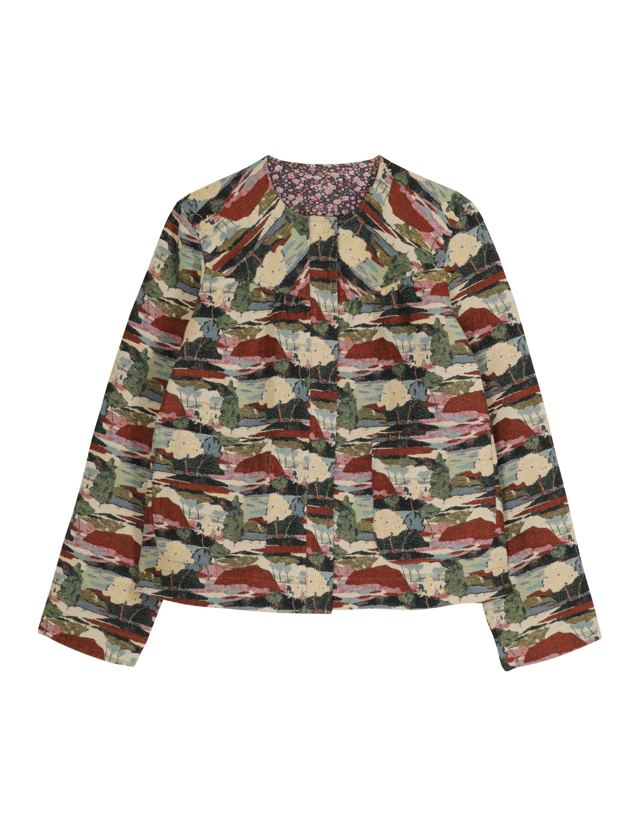 Women's jacket with artistic forest print