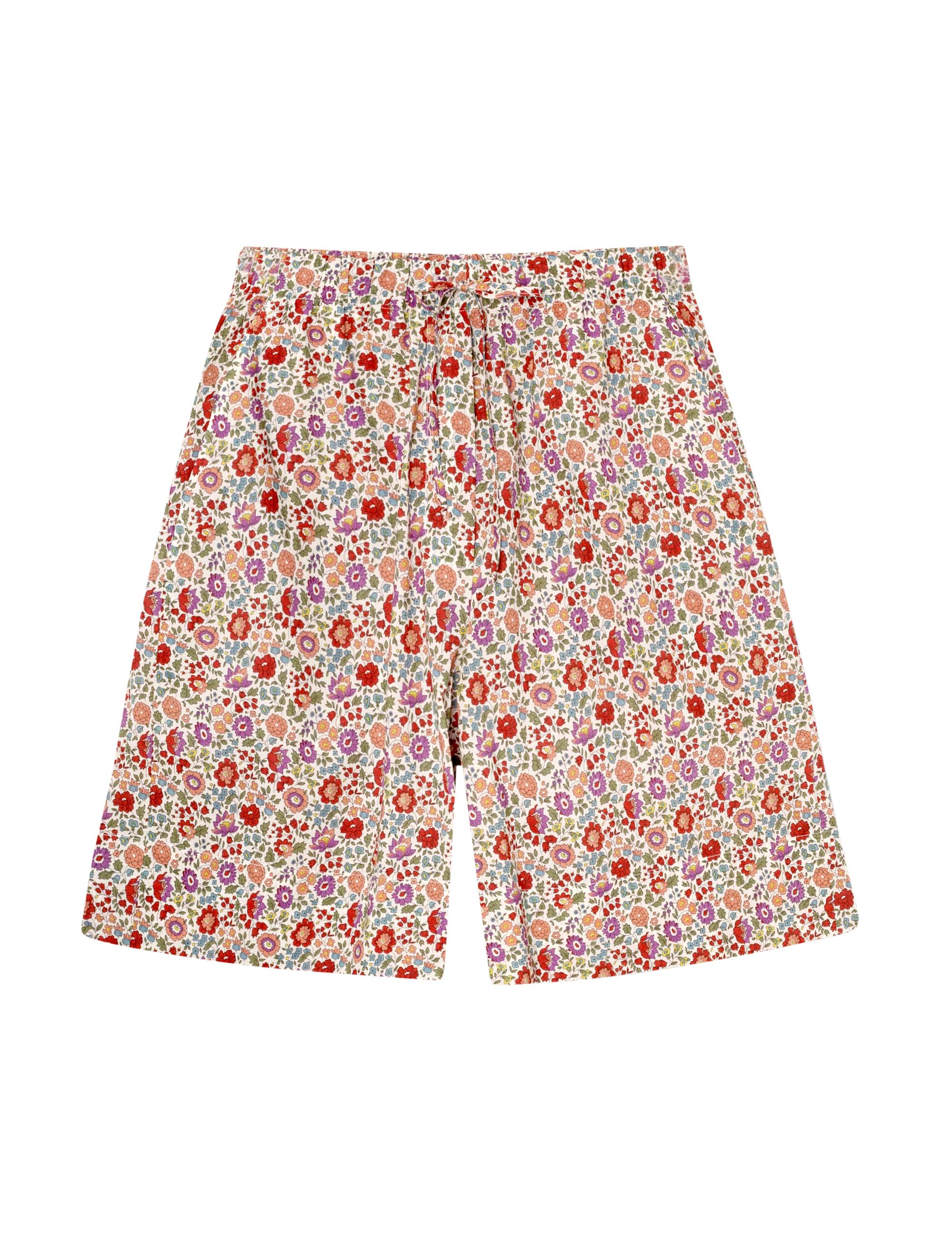 Women's shorts with multi-colored floral print