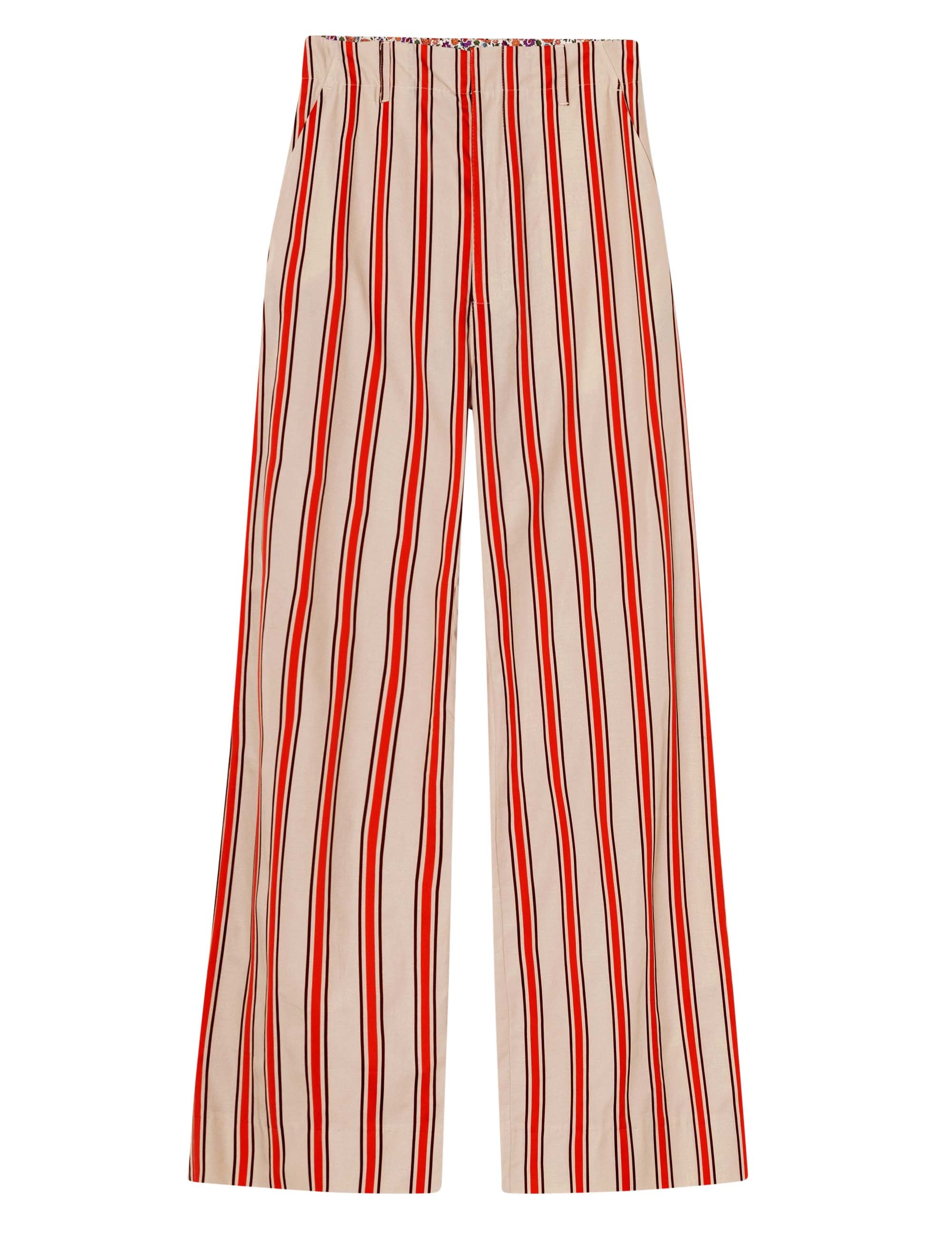 Red and white striped women's pants