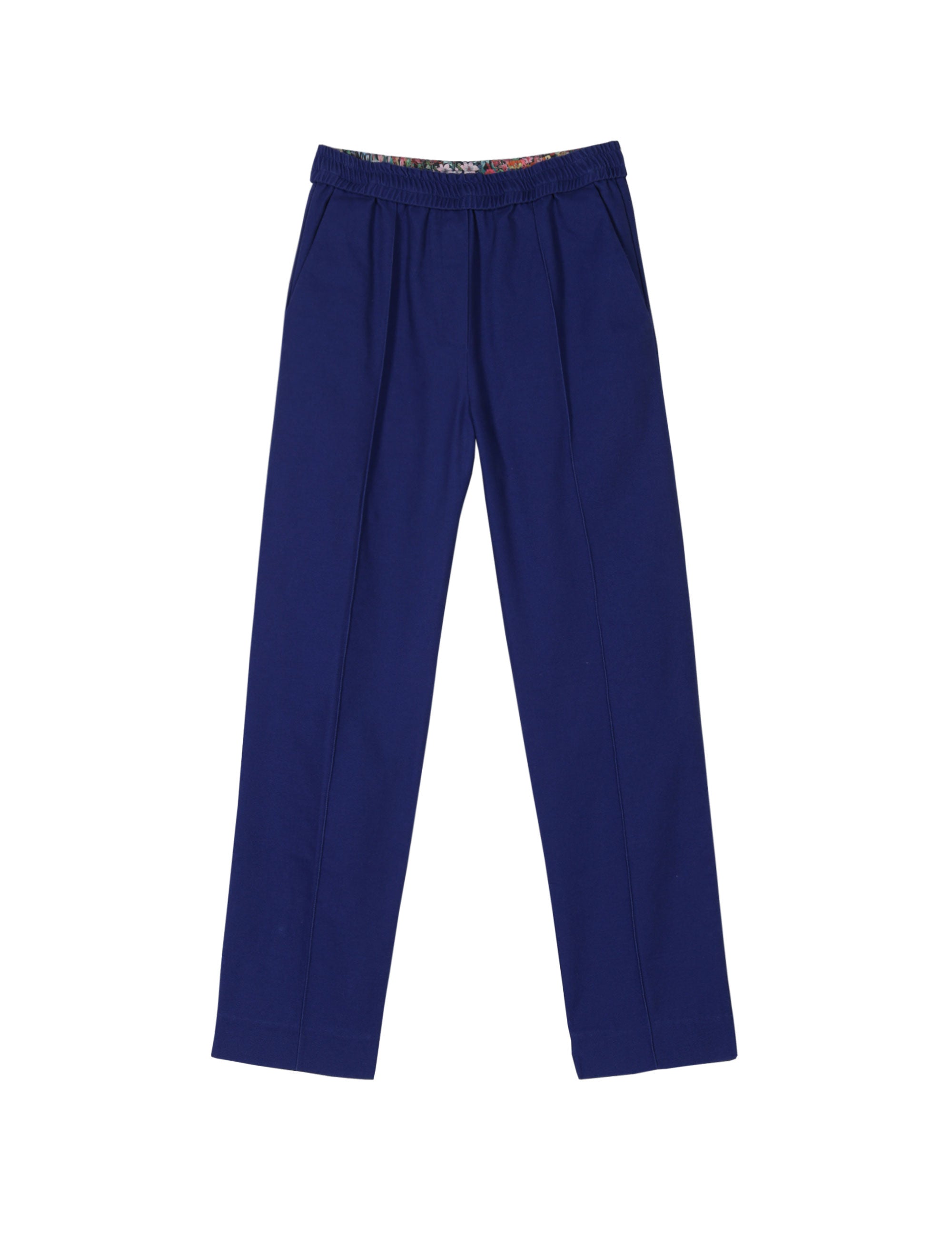 Women's indigo blue straight canvas pants