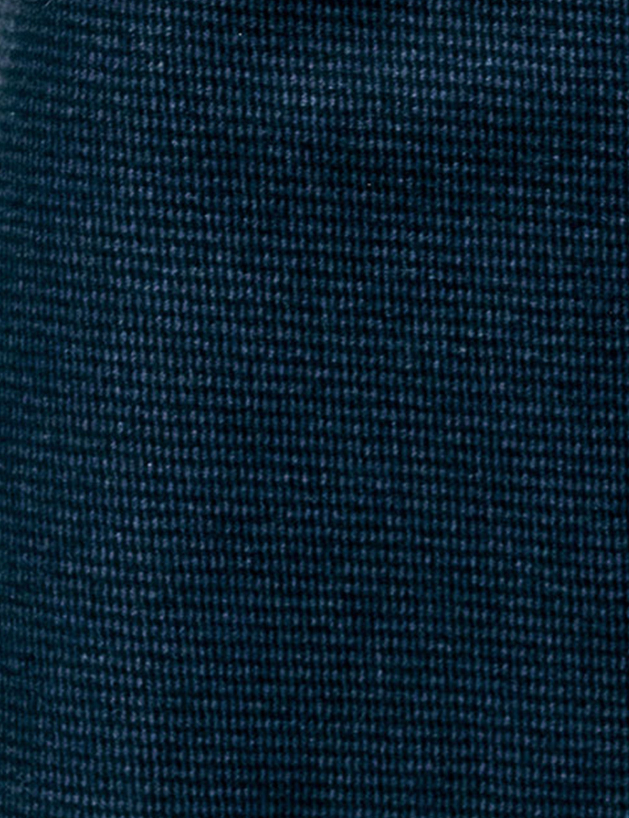 Close-up of dark blue tweed fabric showing woven texture