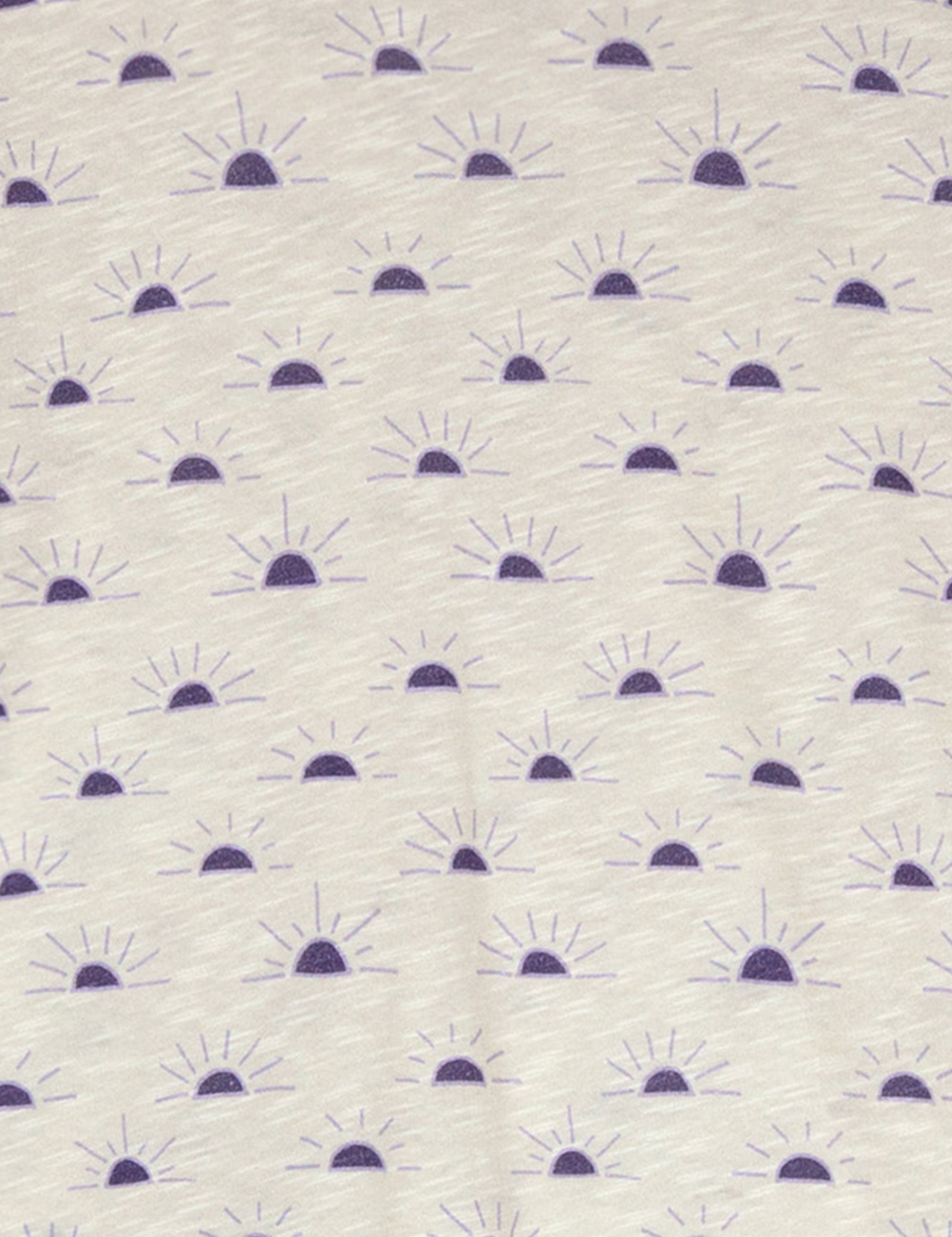 White cotton jersey fabric with sunset print