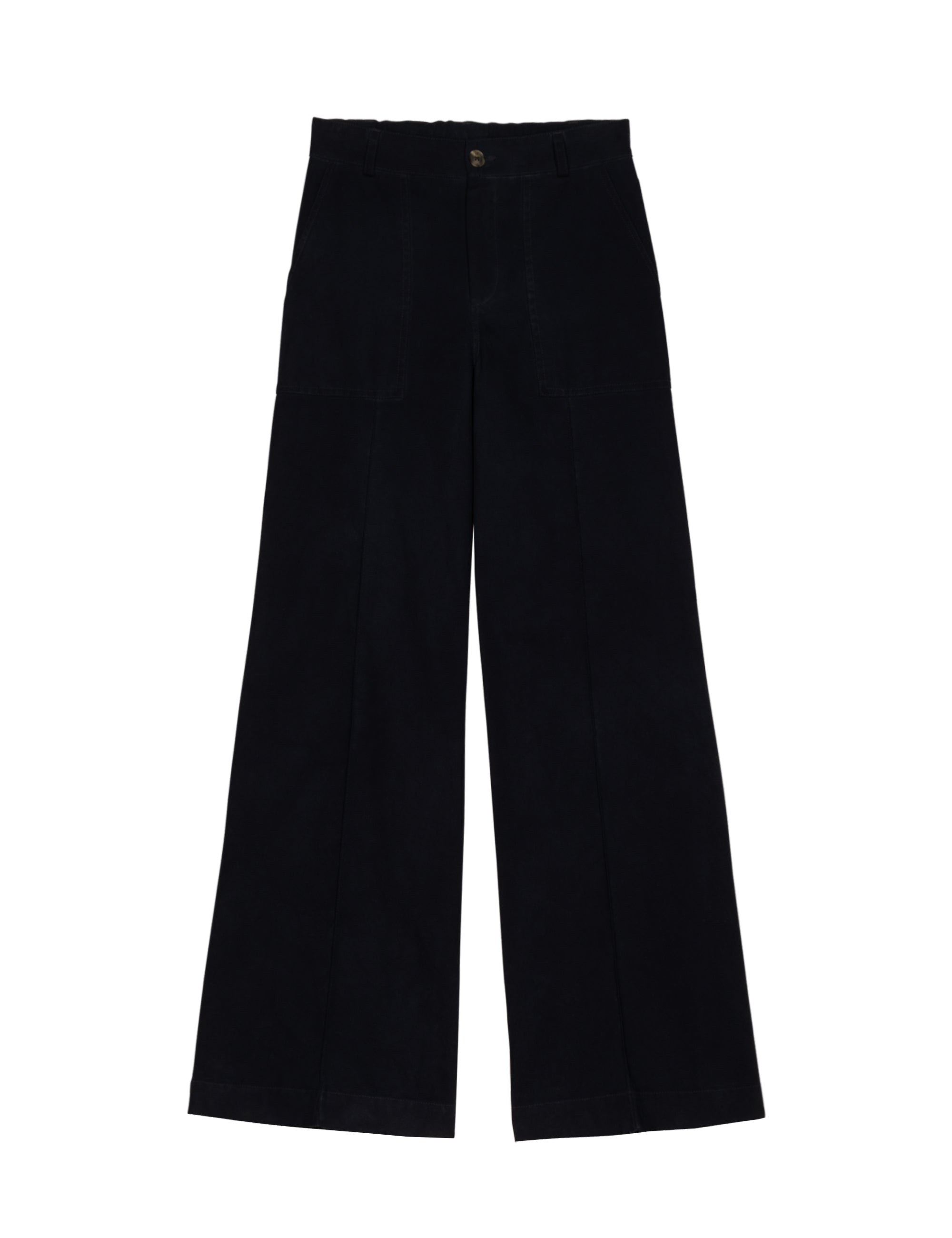 Dark blue wide leg women's pants