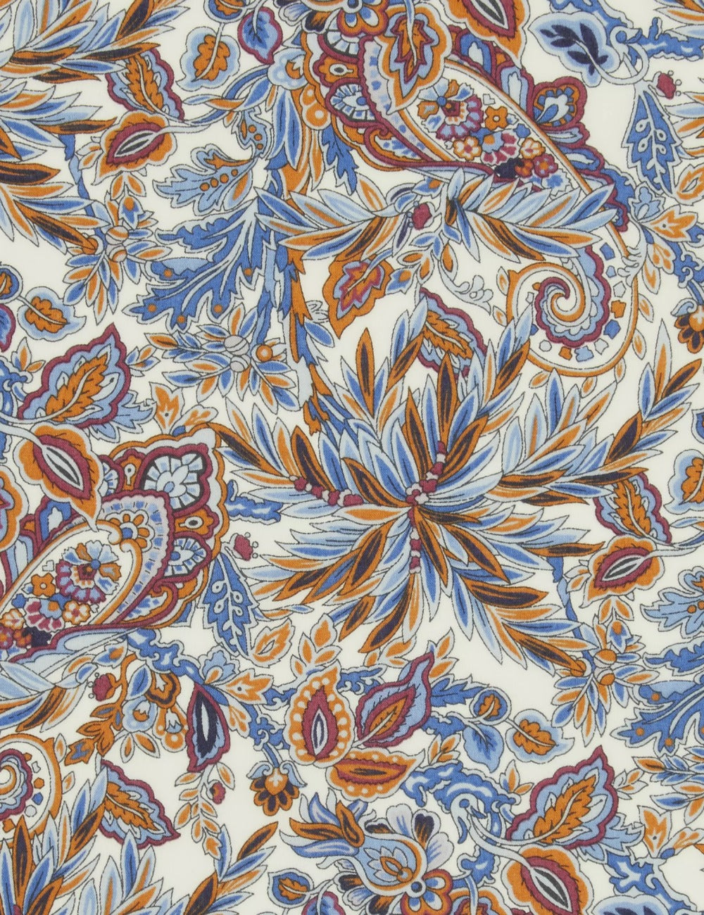Liberty fabrics floral print Faraway corduroy in blue and brown