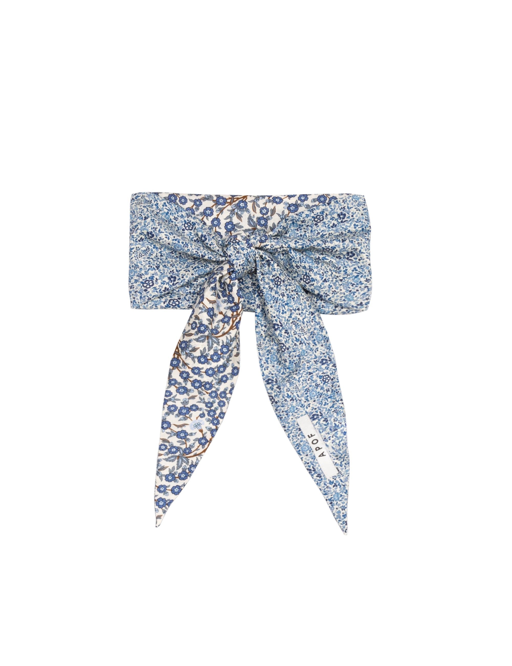 Blue floral scarf on a white background