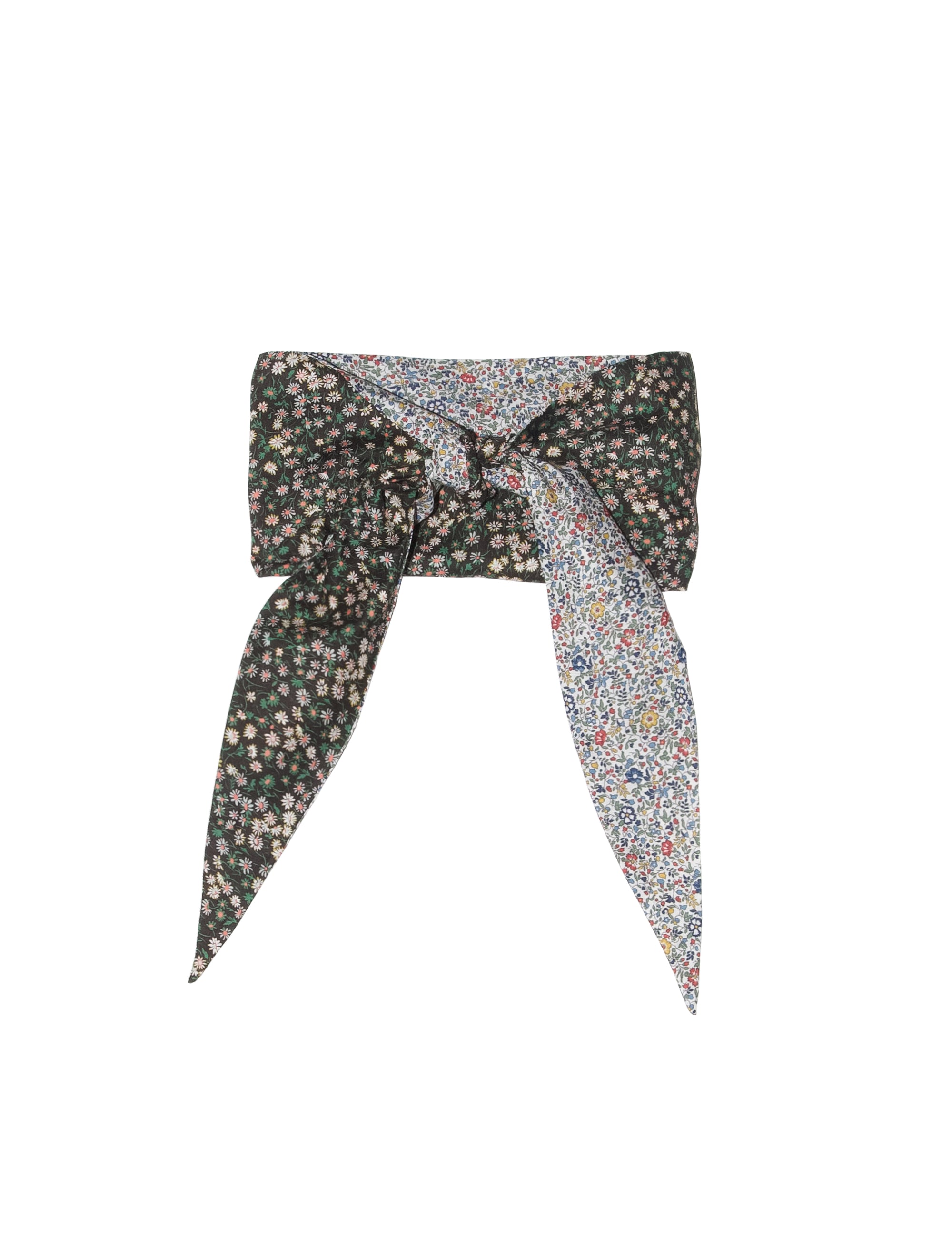Reversible liberty cotton bandana in multi-colored floral print