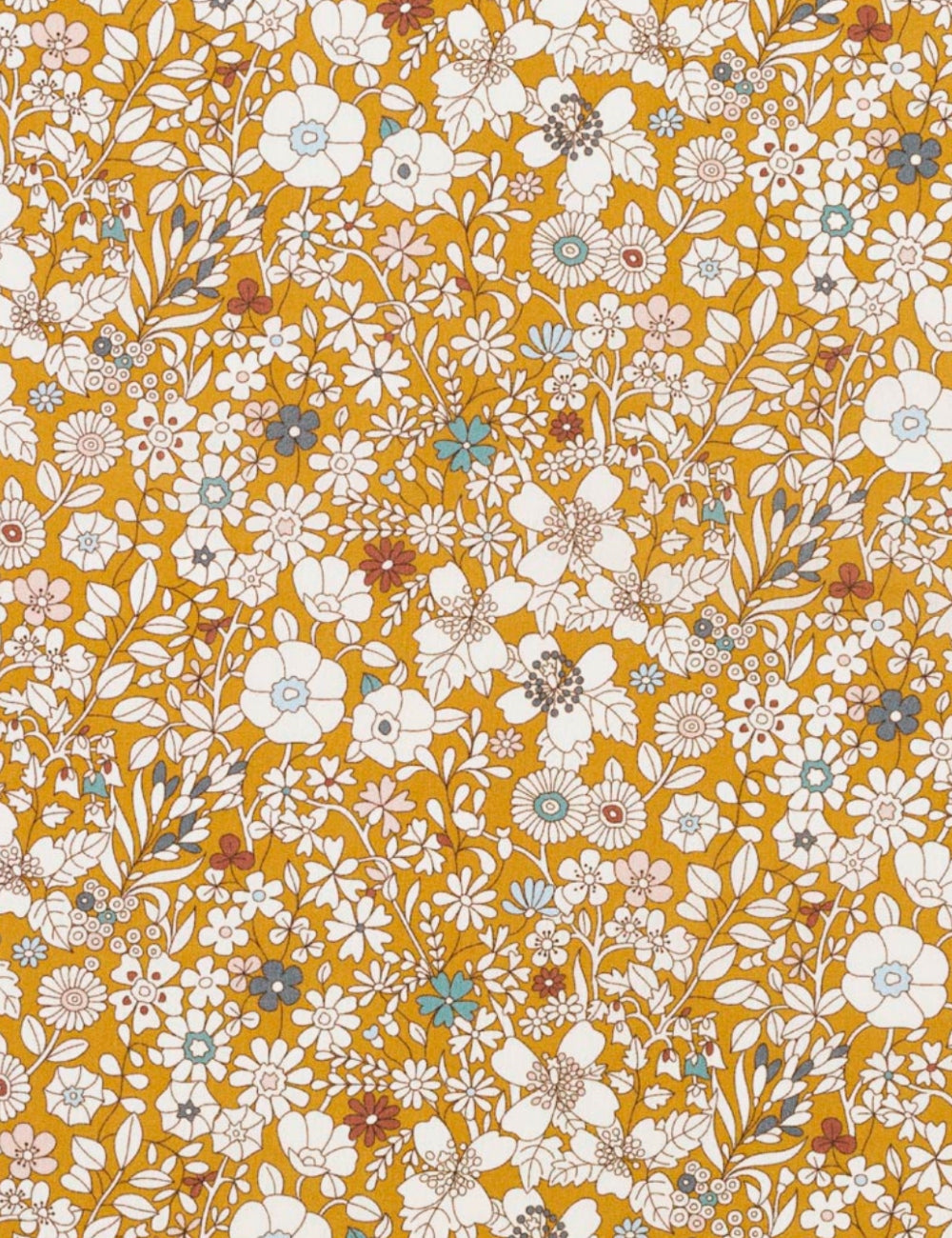 Liberty fabrics yellow small floral print June's bloom