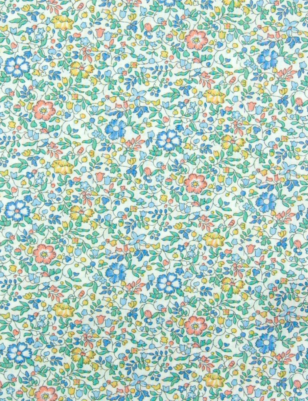 Liberty fabric green small floral print Katie & Millie green