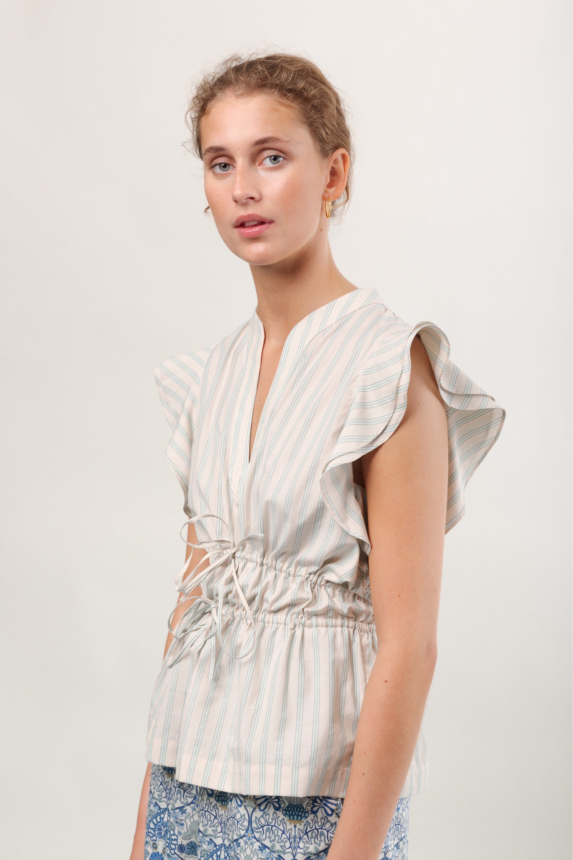 ATHENA TOP - MINT STRIPE