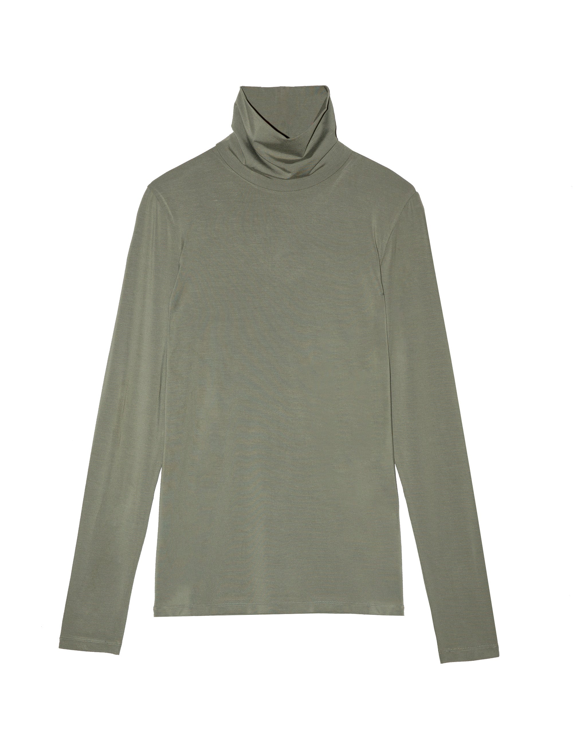 Women's long sleeve green roll neck