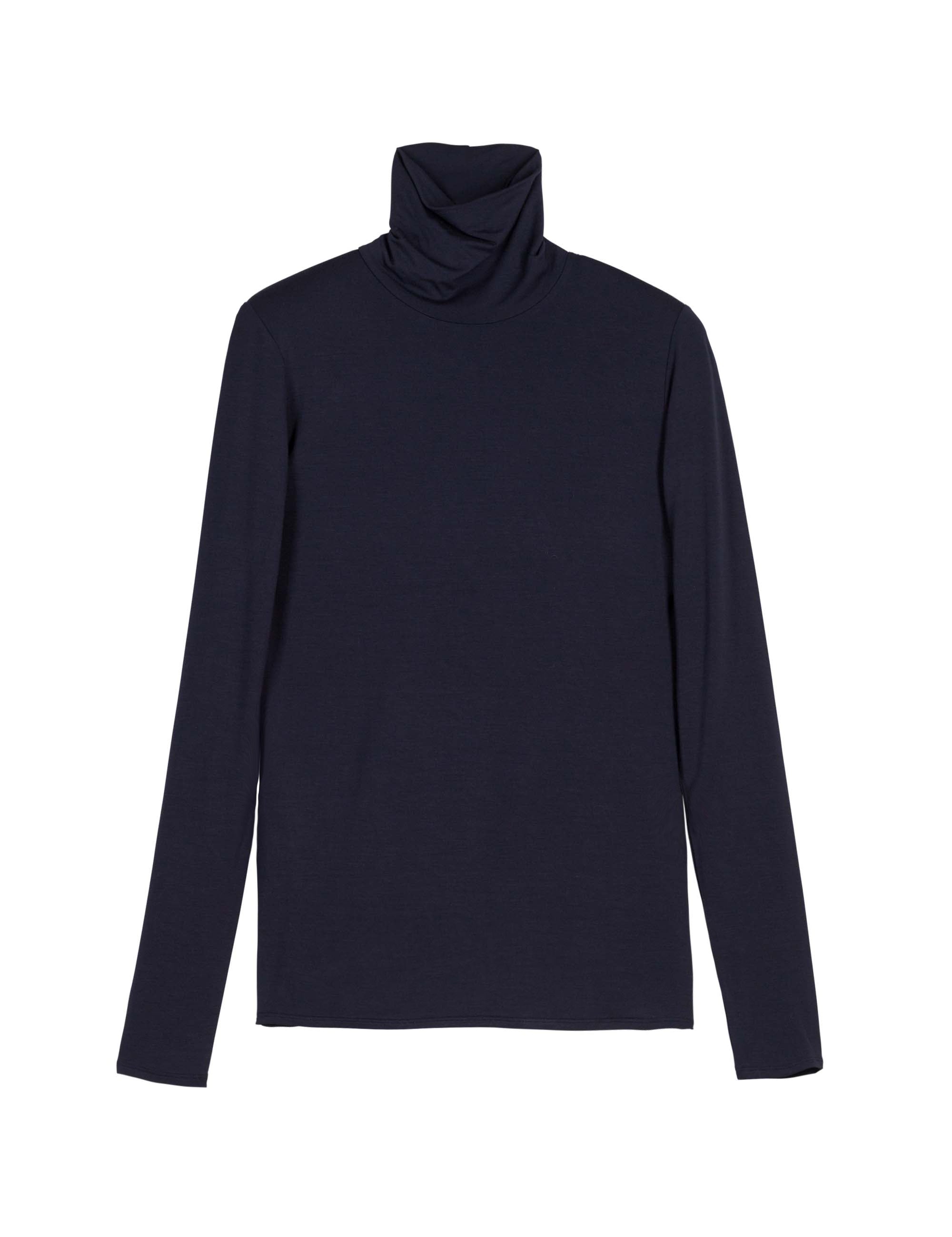 Women's long sleeve dark blue roll neck