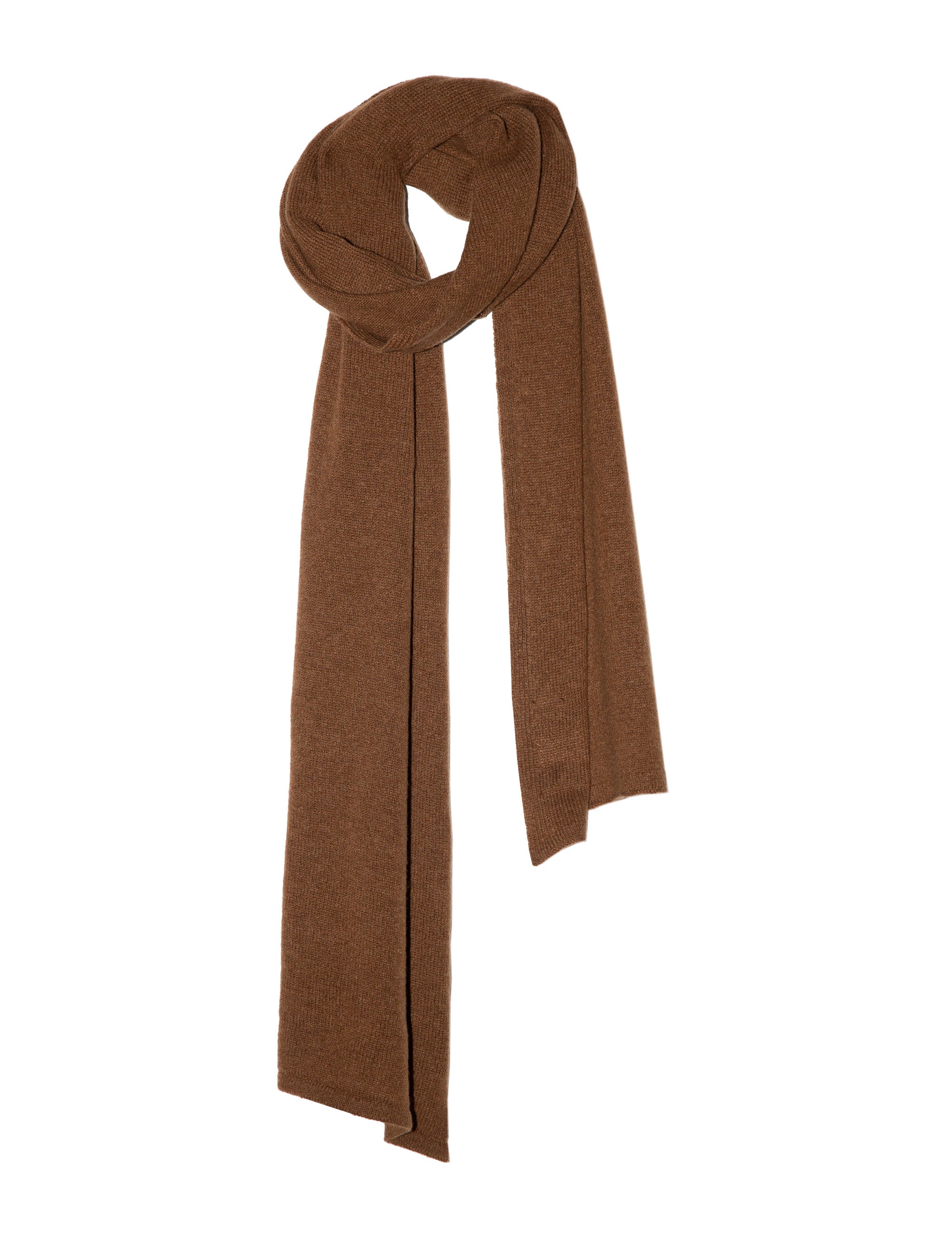 Long brown cashmere scarf