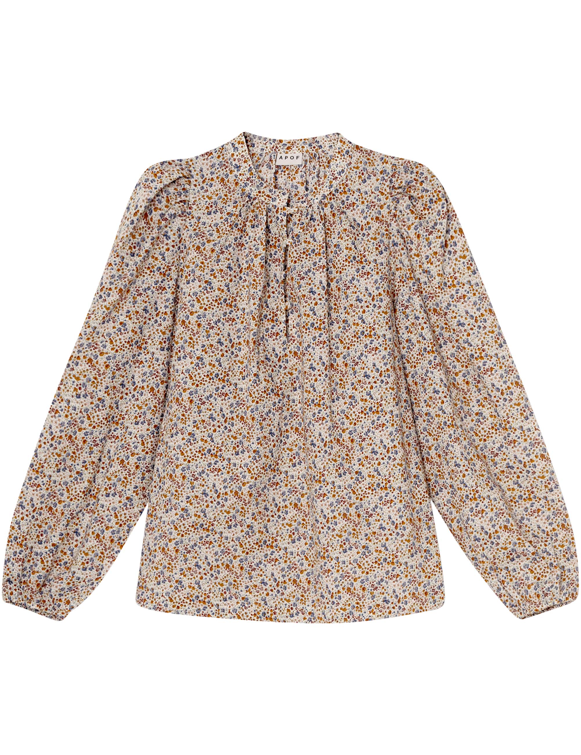 Long sleeved blouse with buttons and light floral print