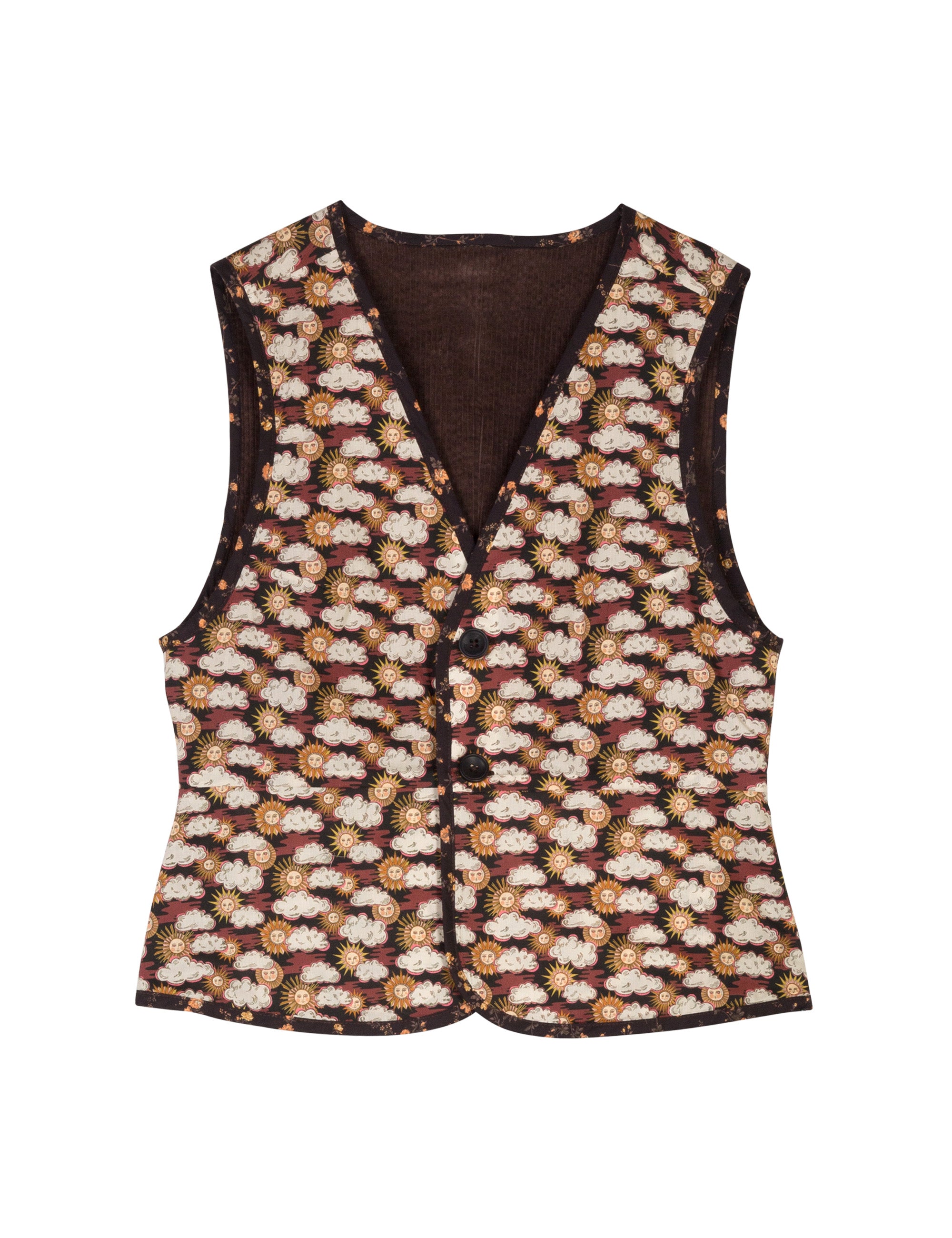 DUA VEST – CORD BROWN
