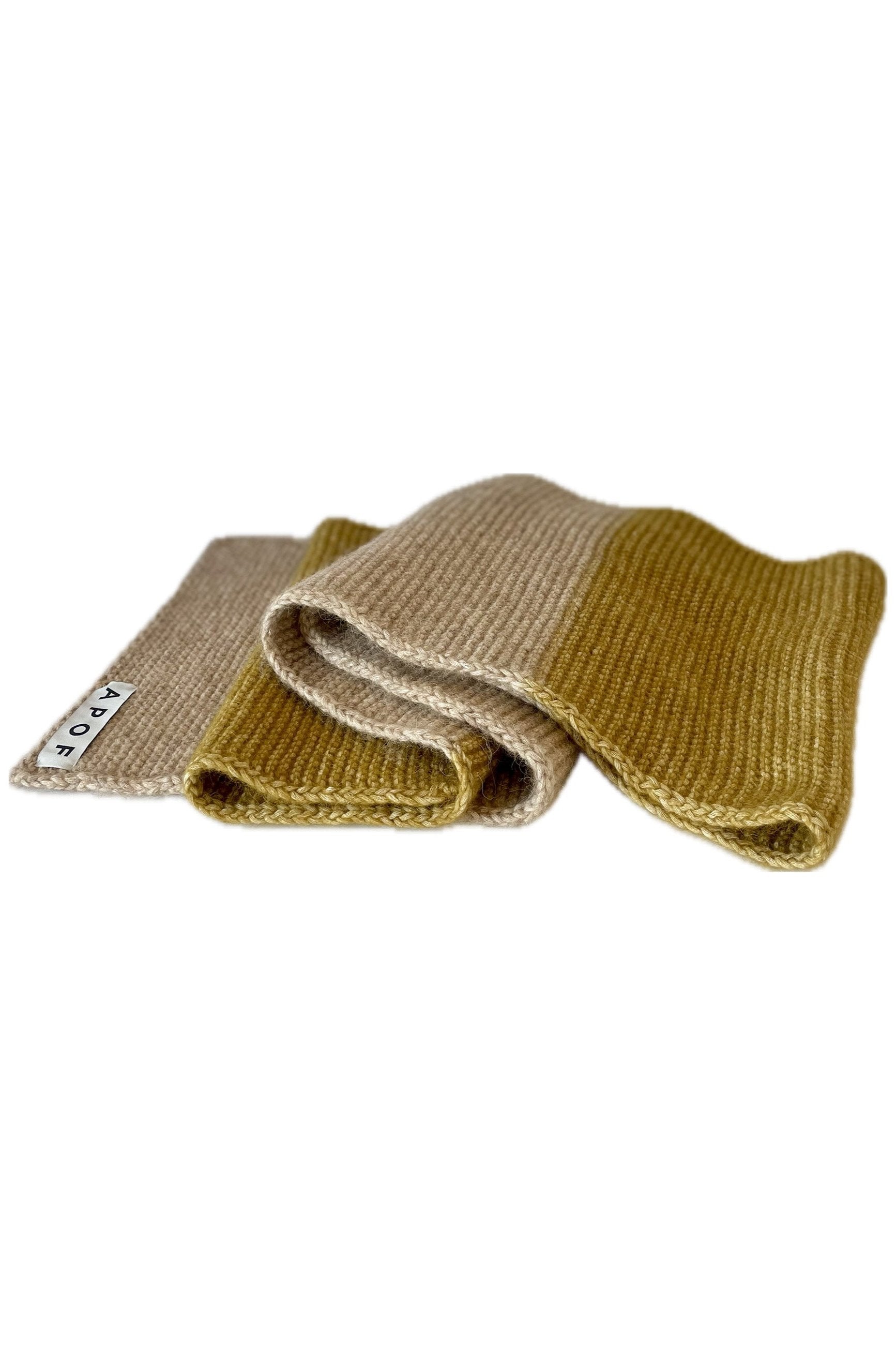 High quality women's long wool scarf in beige and sauterne color