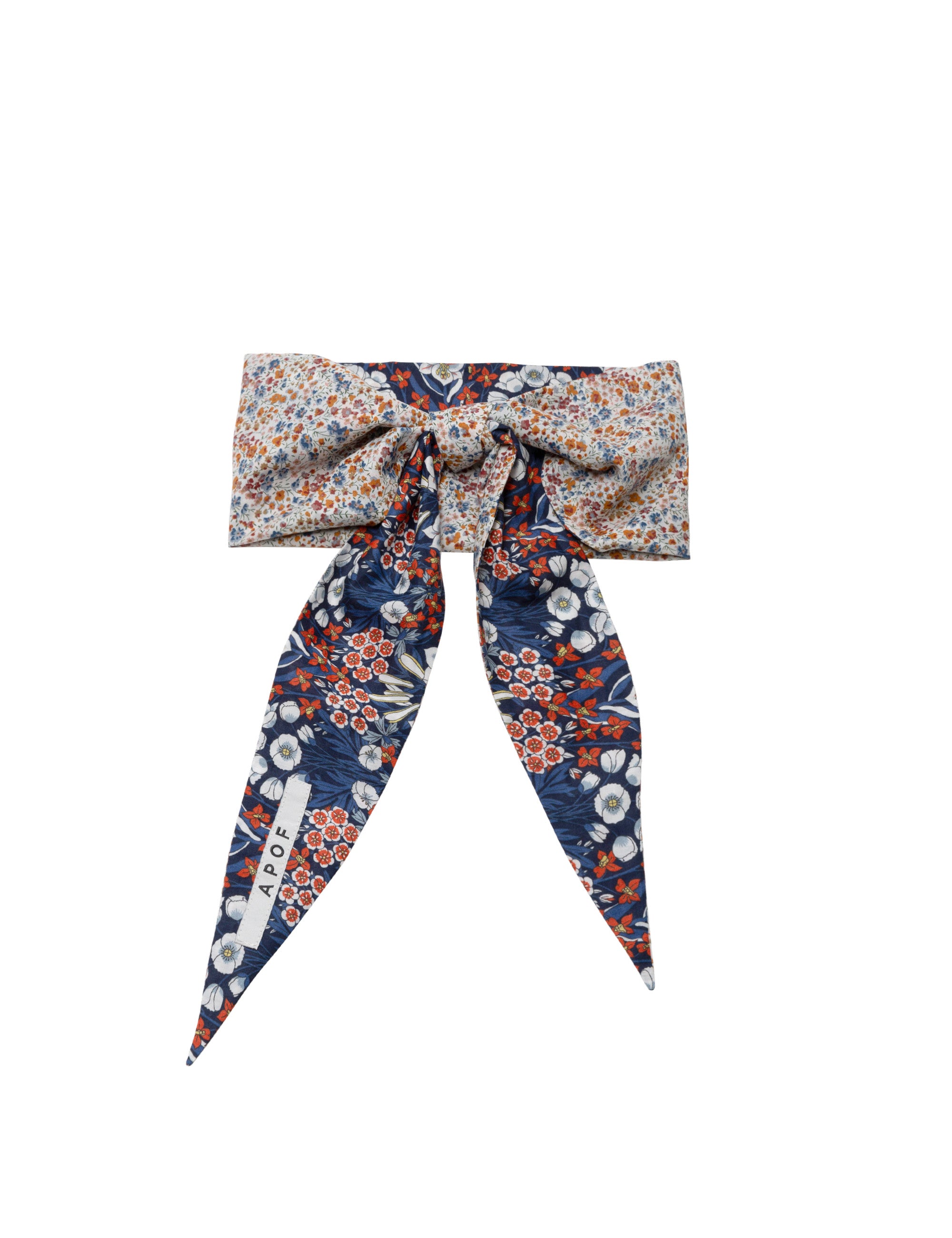 Multi-colored cotton bandana hair band with flower pattern 