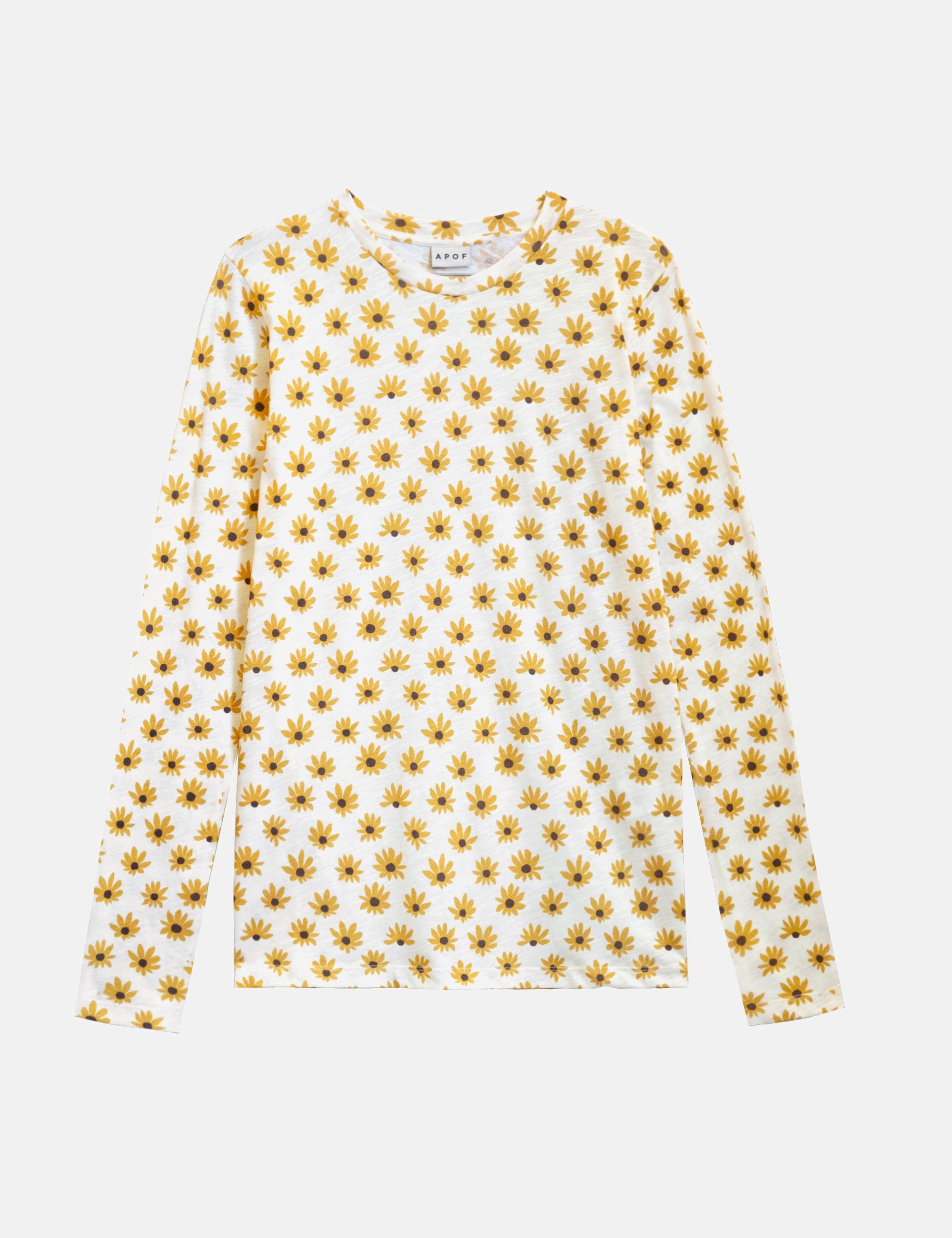 Long sleeve women's t-shirt with sunflower pattern