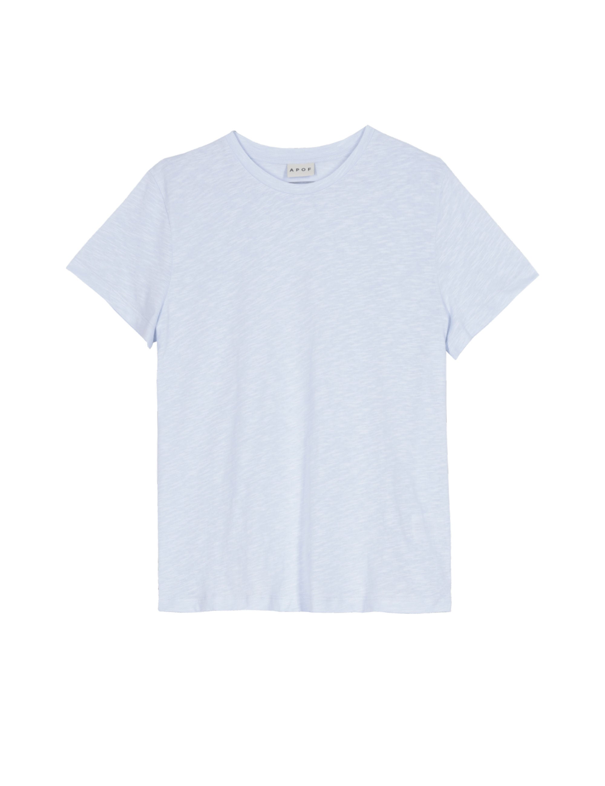 Light-blue women's t-shirt with short sleeves and round neck