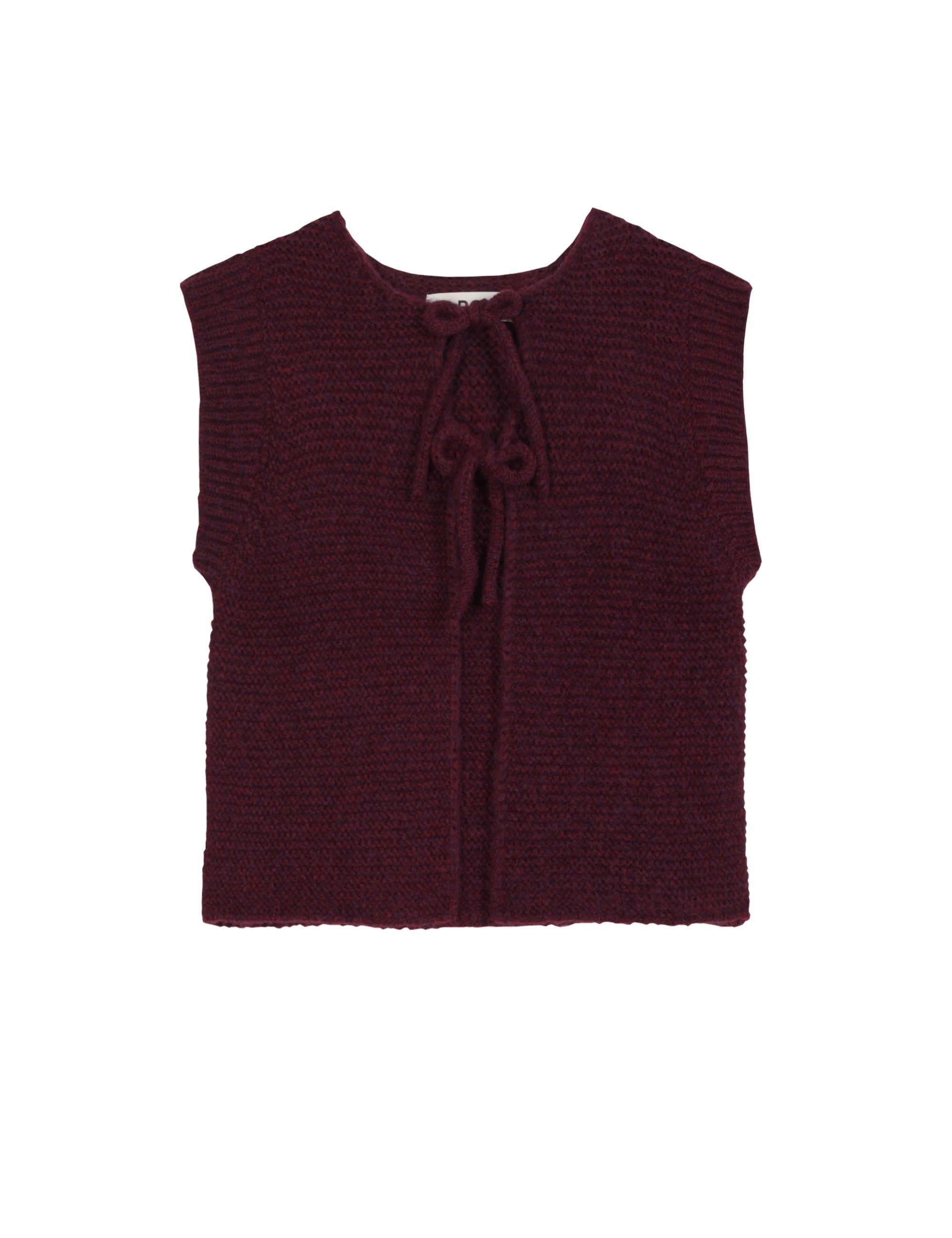 Women's dark pink knitted wool vest