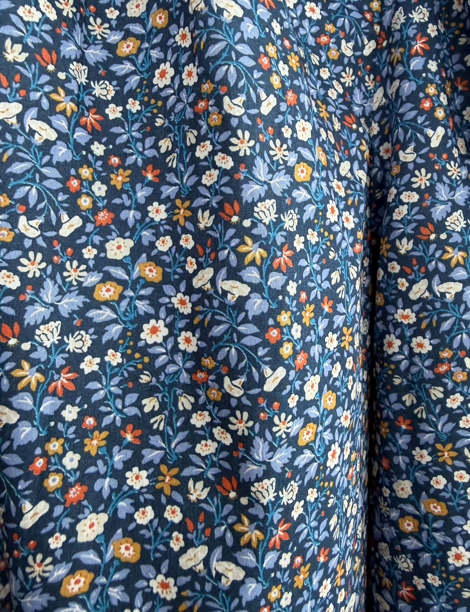 Floral Cotton Blouse With Puff Sleeves And Frill Collar