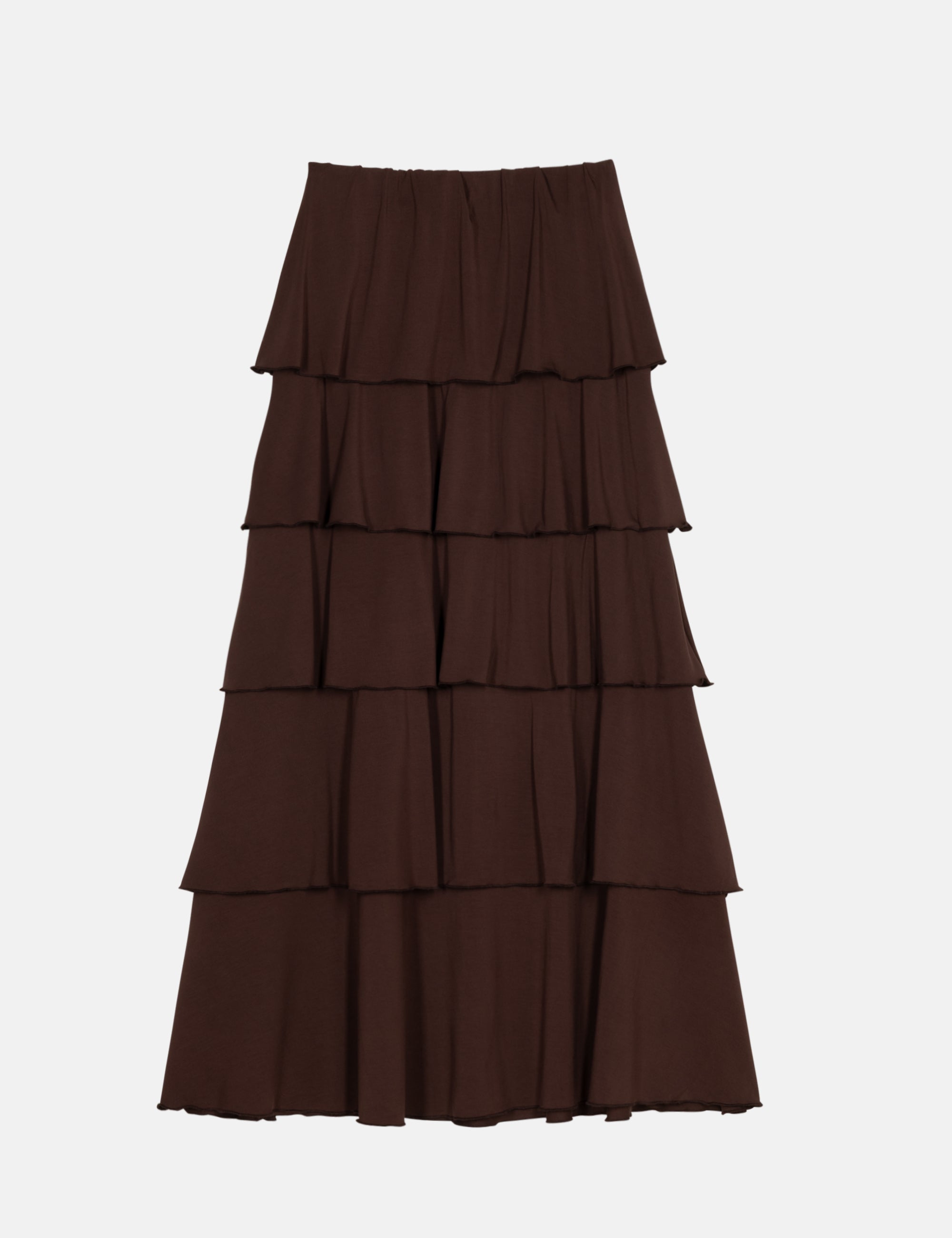 Dark brown tiered skirt