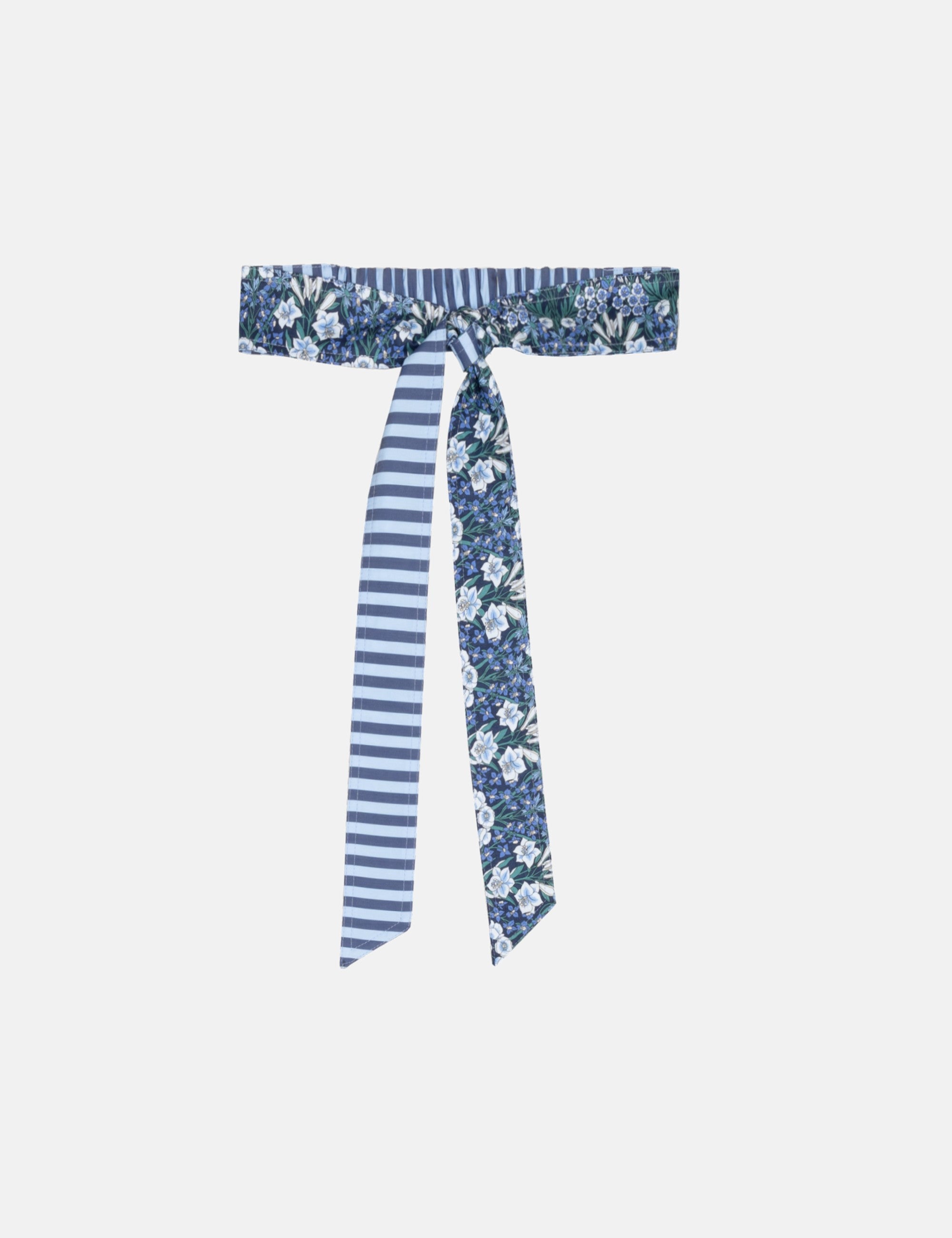 Blue floral and striped Liberty cotton belt