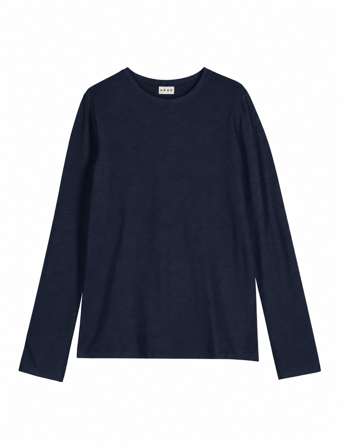 Damen langärmeliges T-Shirt aus marineblauem Baumwolljersey