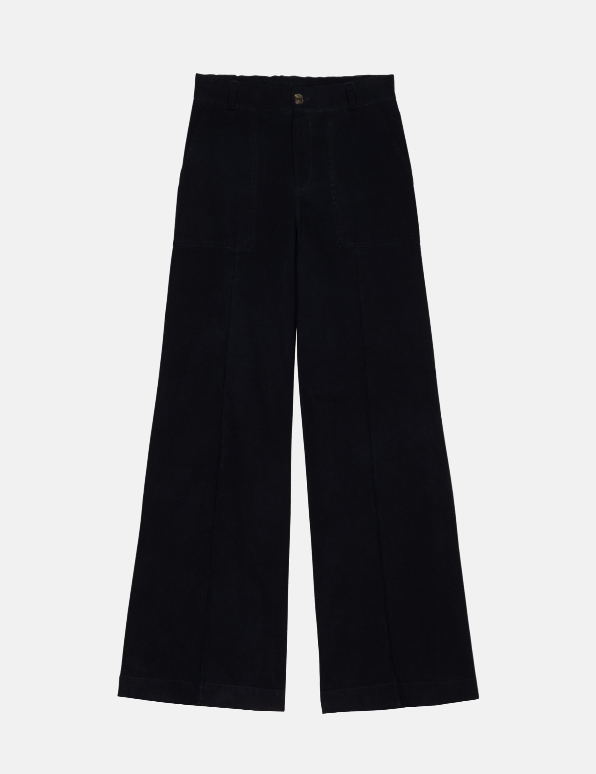 Dark blue wide leg women's pants