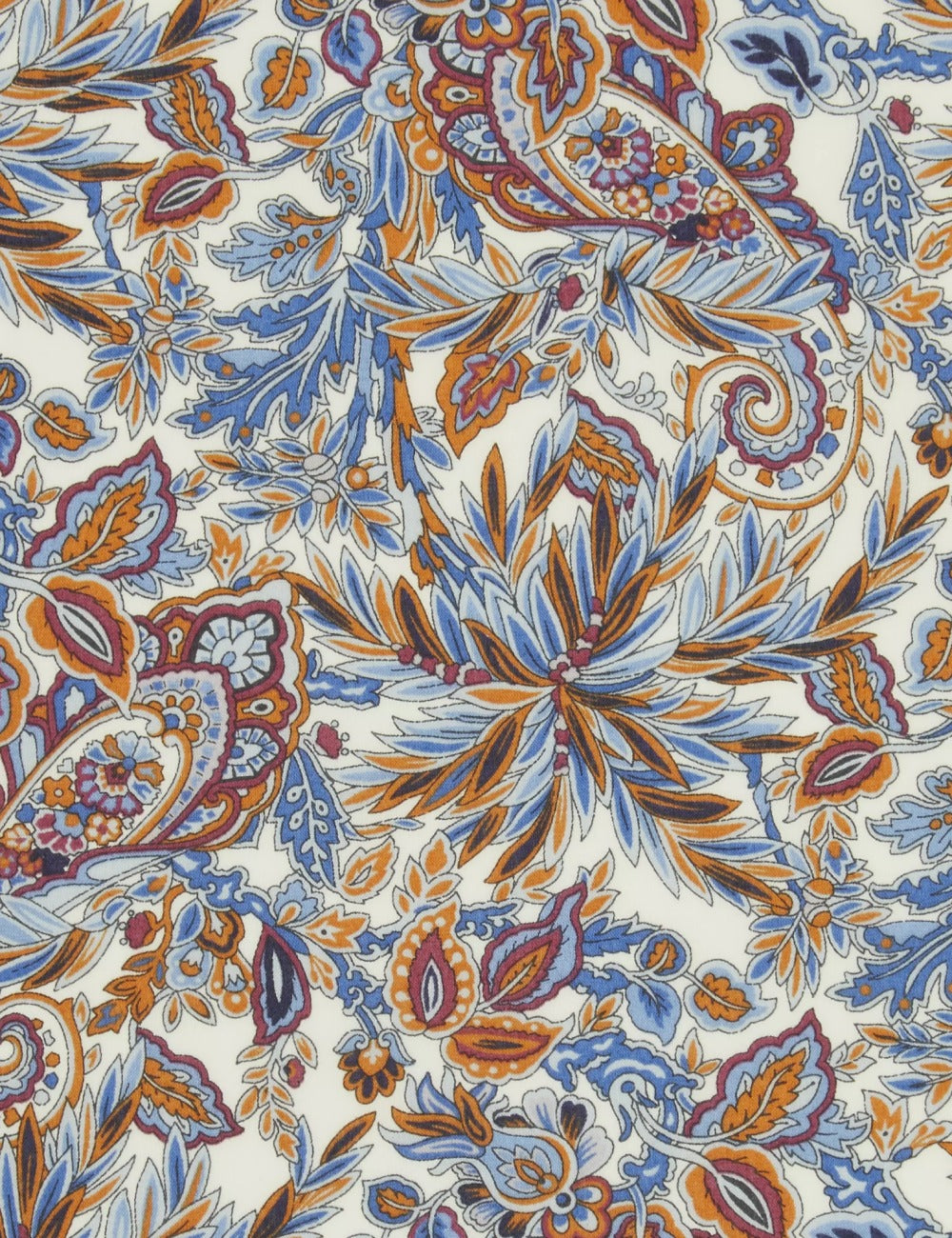 Liberty fabrics floral print Faraway corduroy in blue and brown